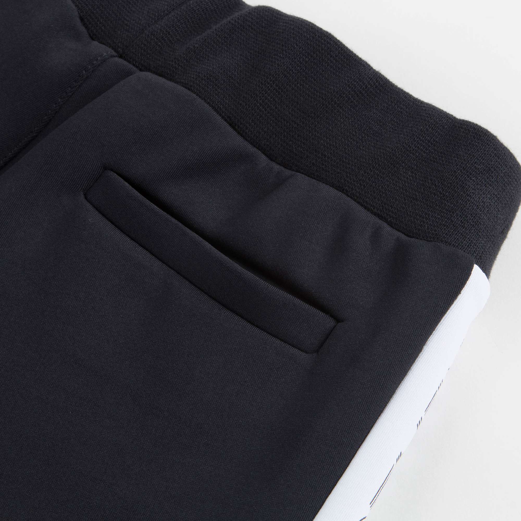 Boys Black Logo Cotton Trousers