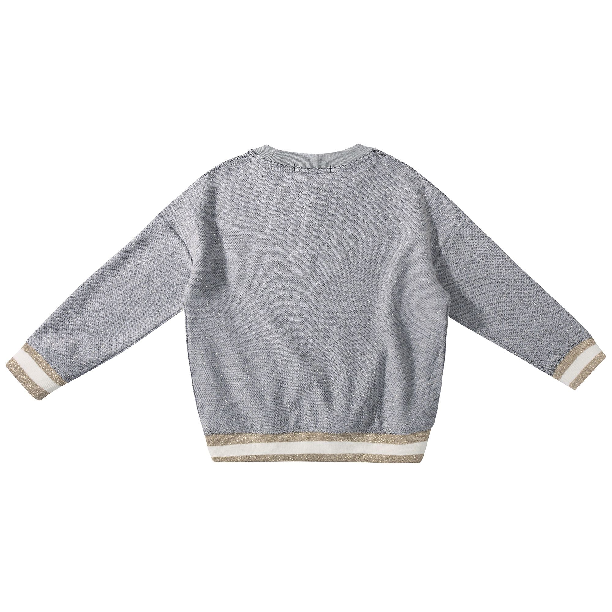 Boys & Girls Grey Melange Cotton Sweatshirt