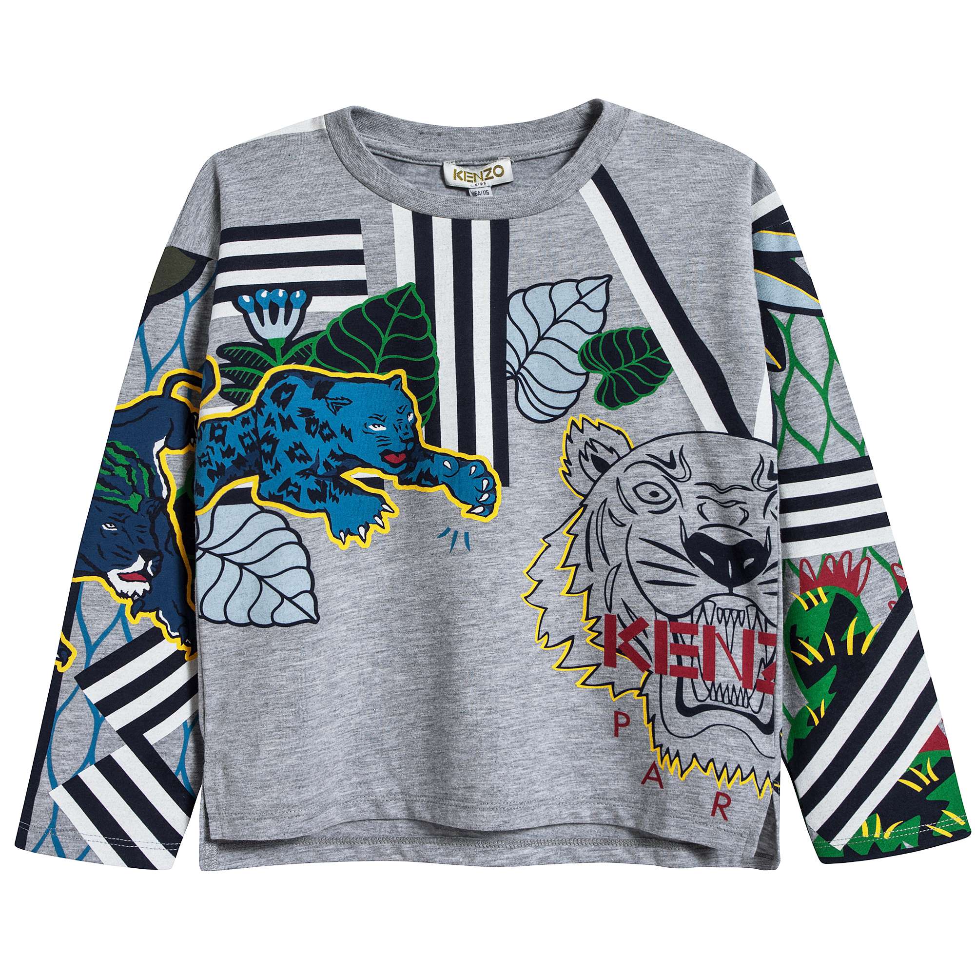 Boys Marl Grey Printed Cotton T-shirt