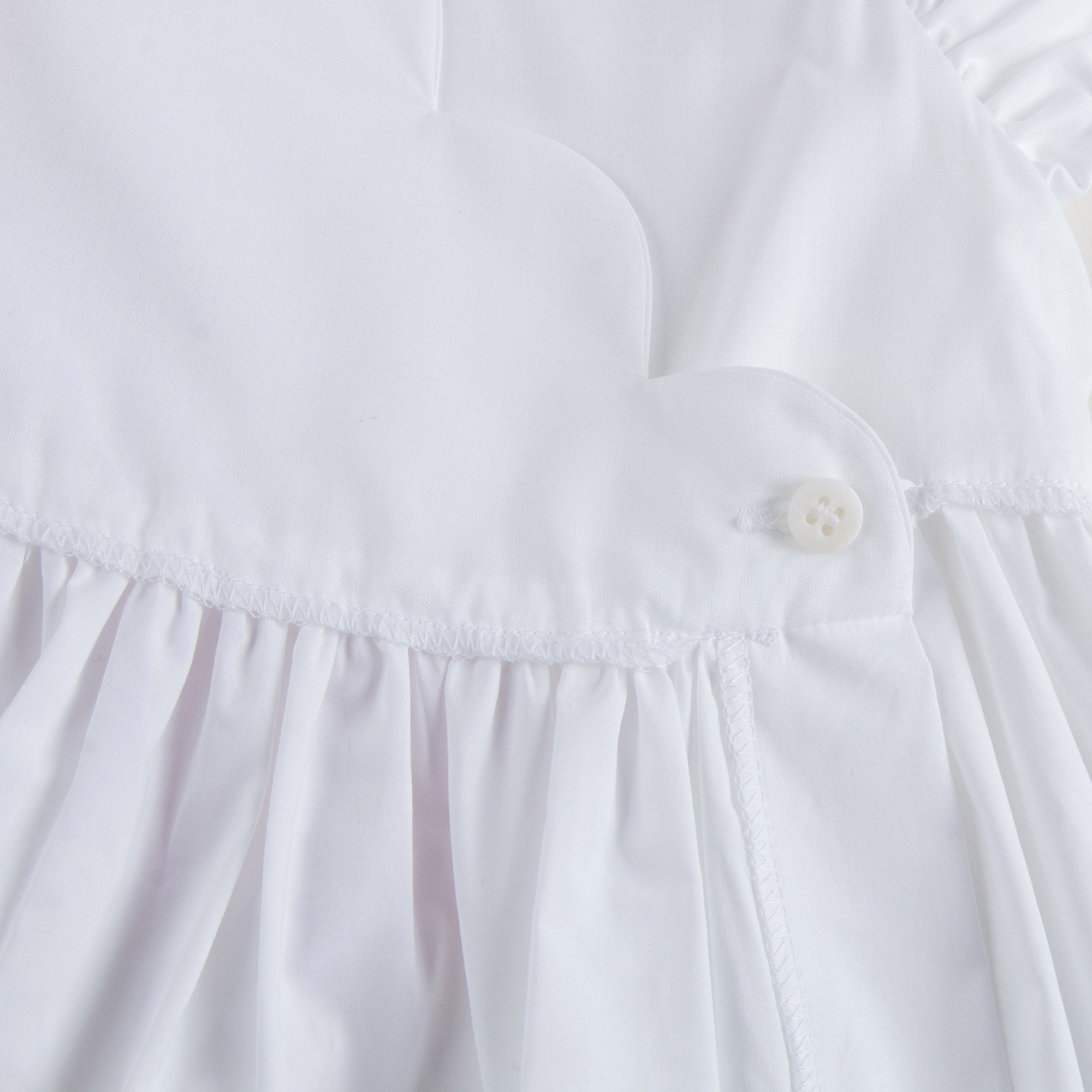 Girls White Cotton Dress with Pink Bow - CÉMAROSE | Children's Fashion Store - 6