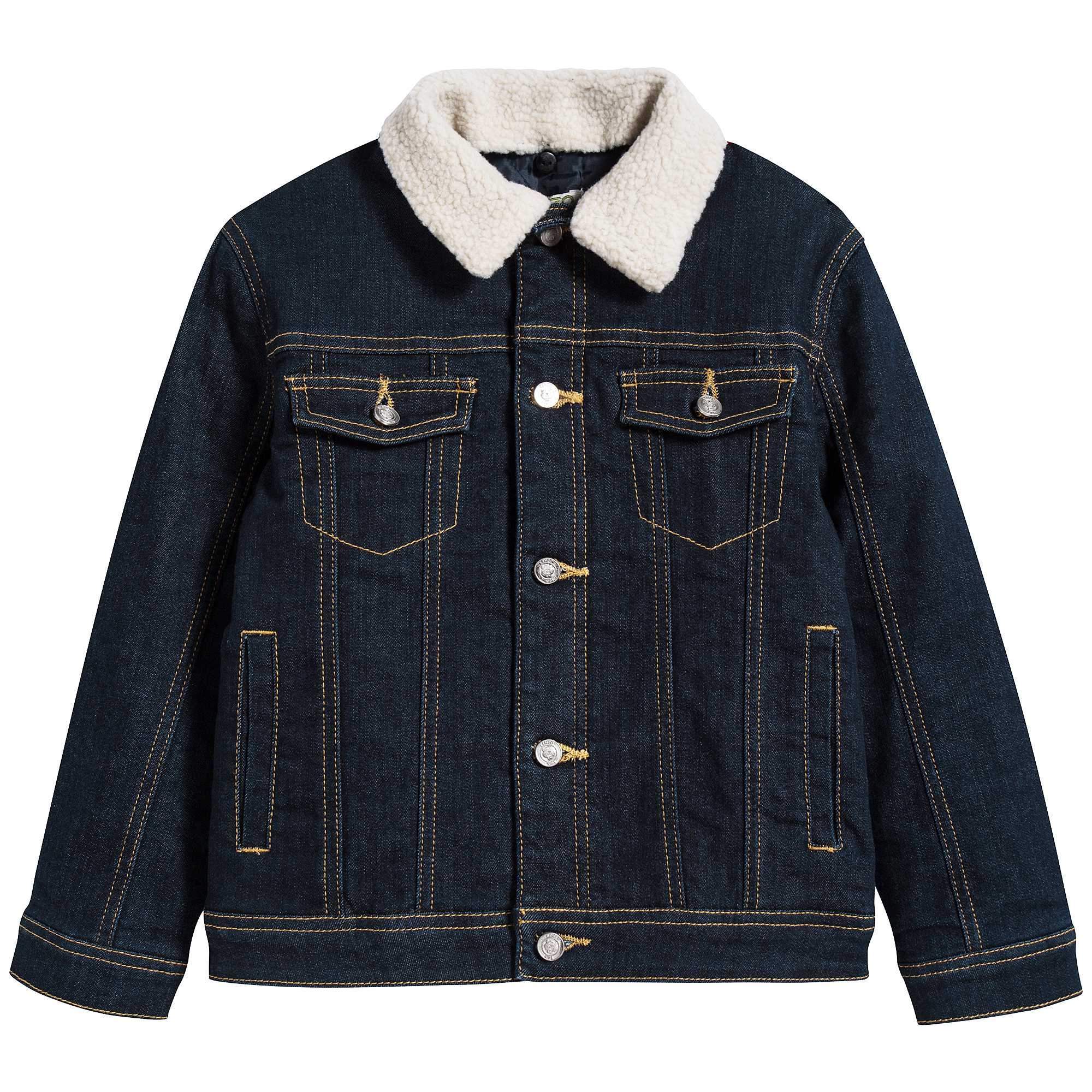 Girls Denim Black Coat