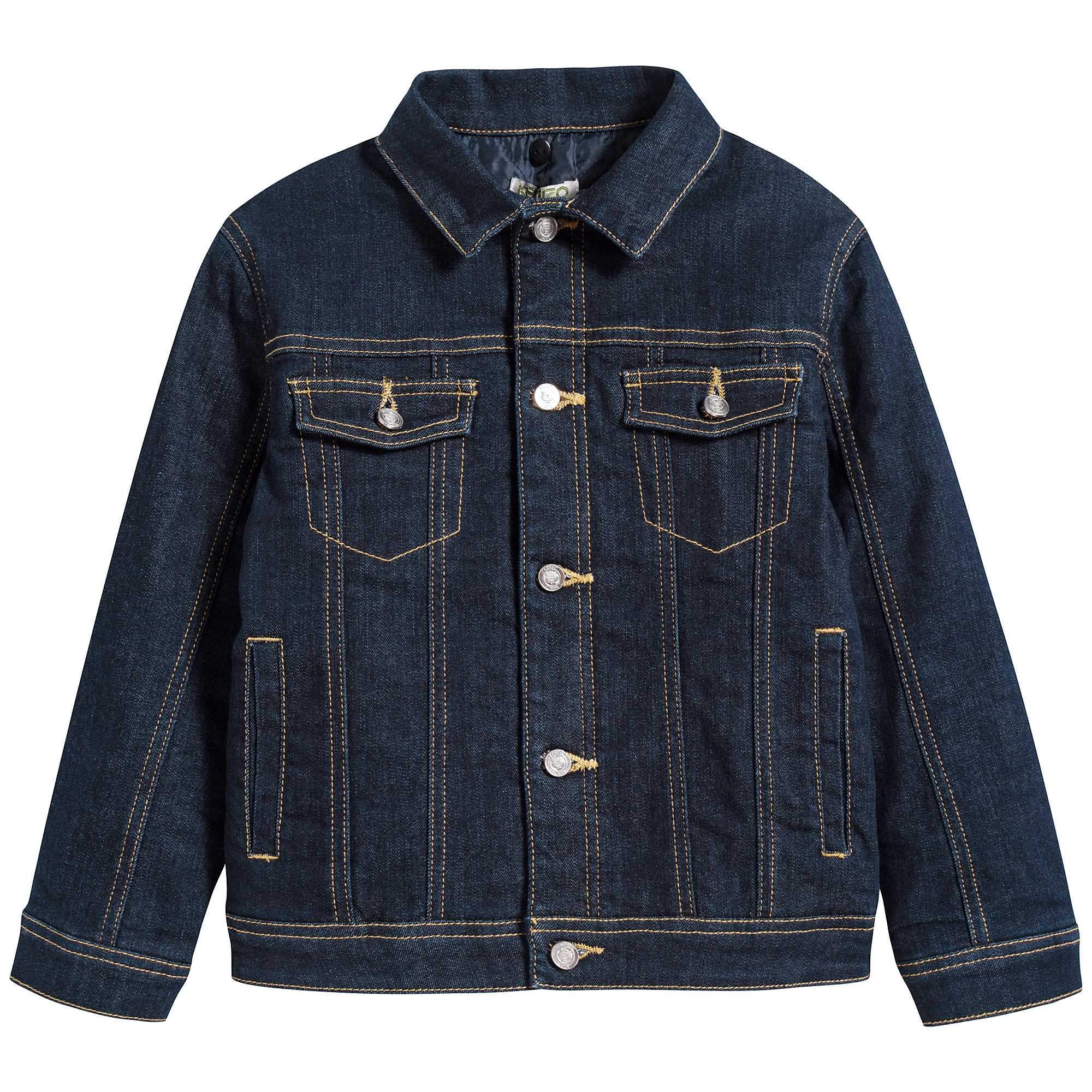 Girls Denim Black Coat