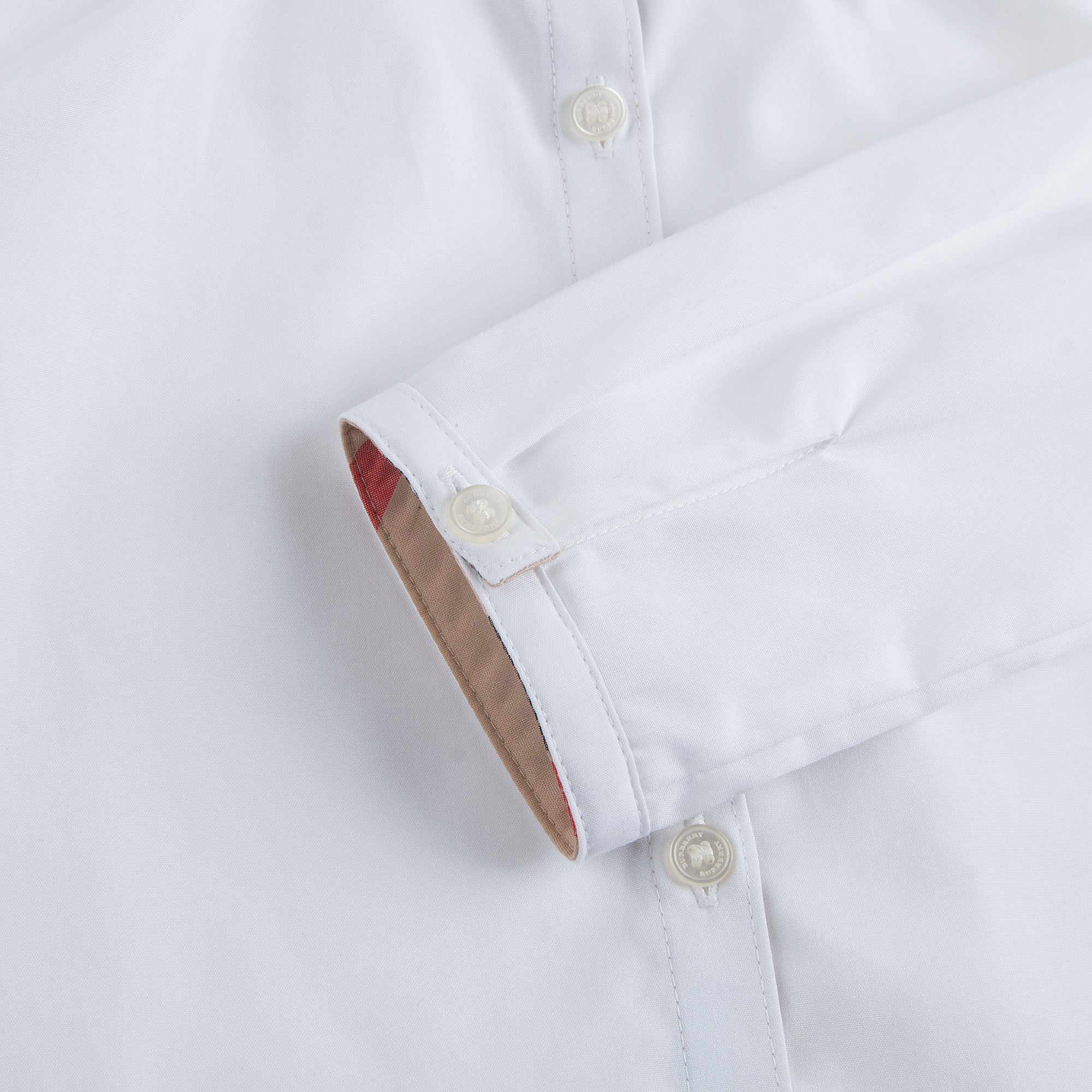 Baby Girls White Blouse with Check Cuffs - CÉMAROSE | Children's Fashion Store - 5