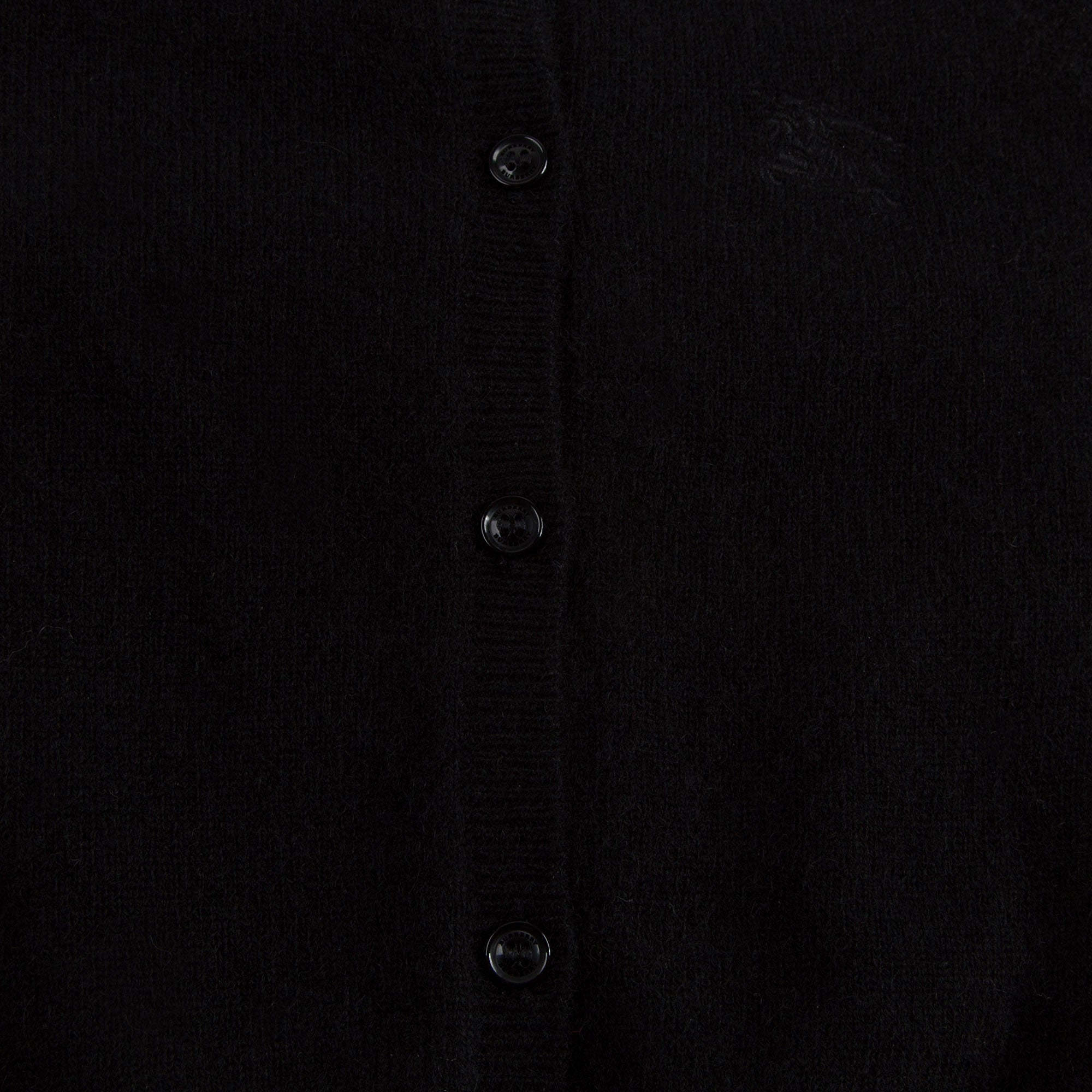 Girls Black Cotton Cardigan with Check Cuffs - CÉMAROSE | Children's Fashion Store - 5
