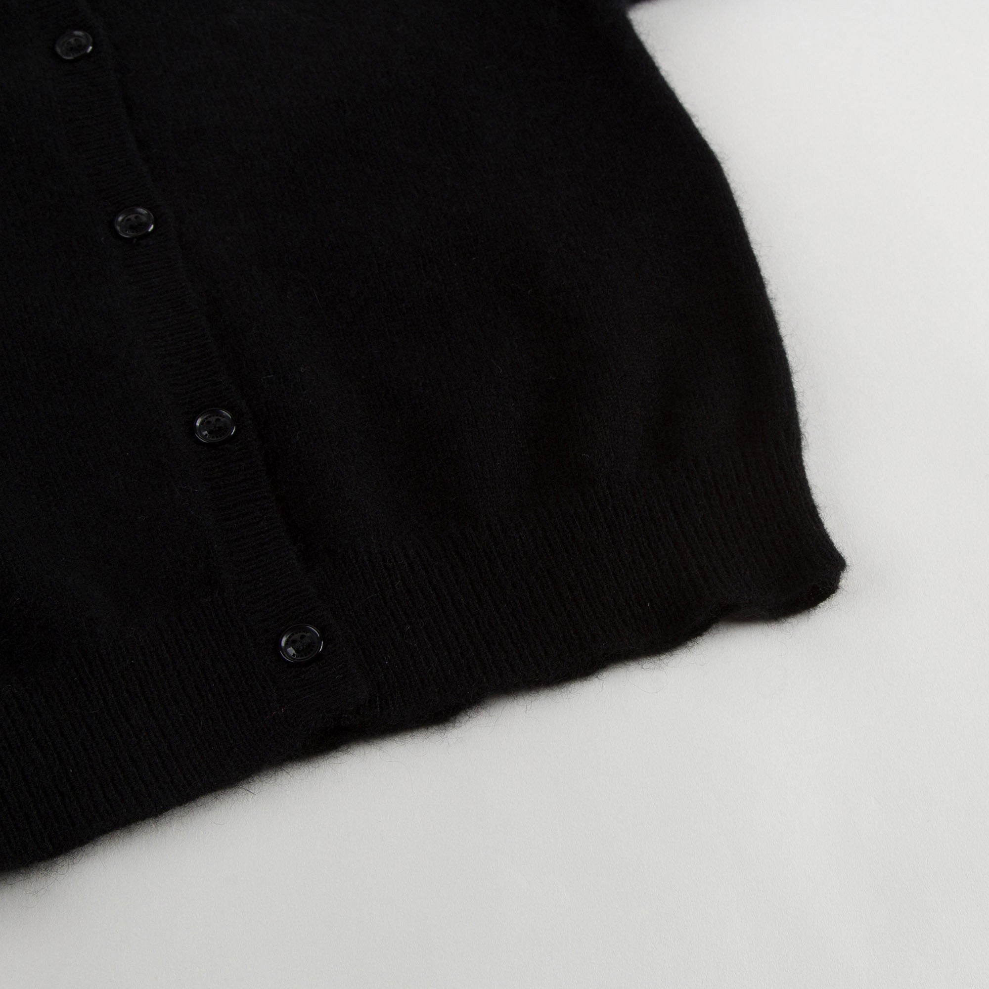 Girls Black Cotton Cardigan with Check Cuffs - CÉMAROSE | Children's Fashion Store - 6