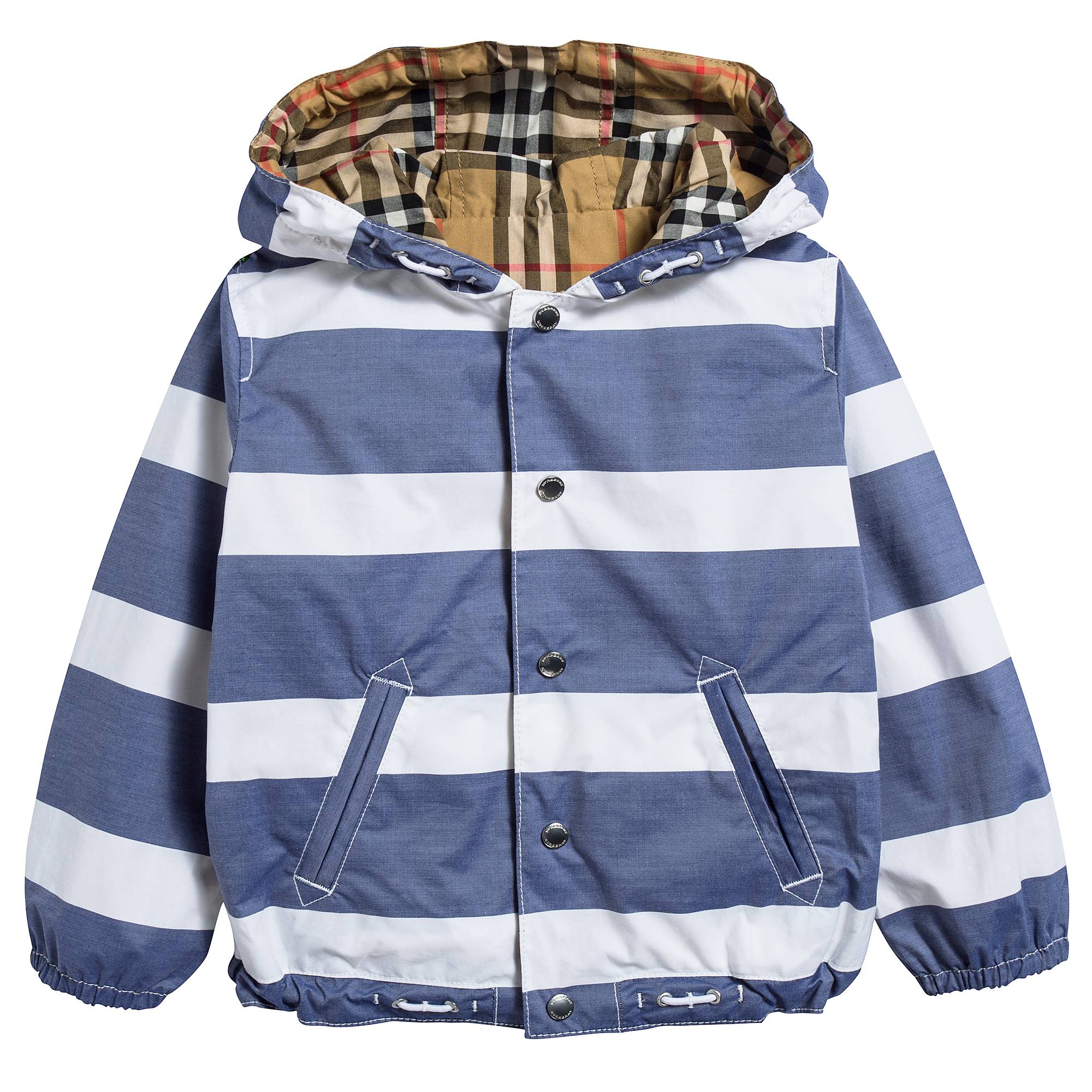 Baby Boys Navy & White Cotton Jacket