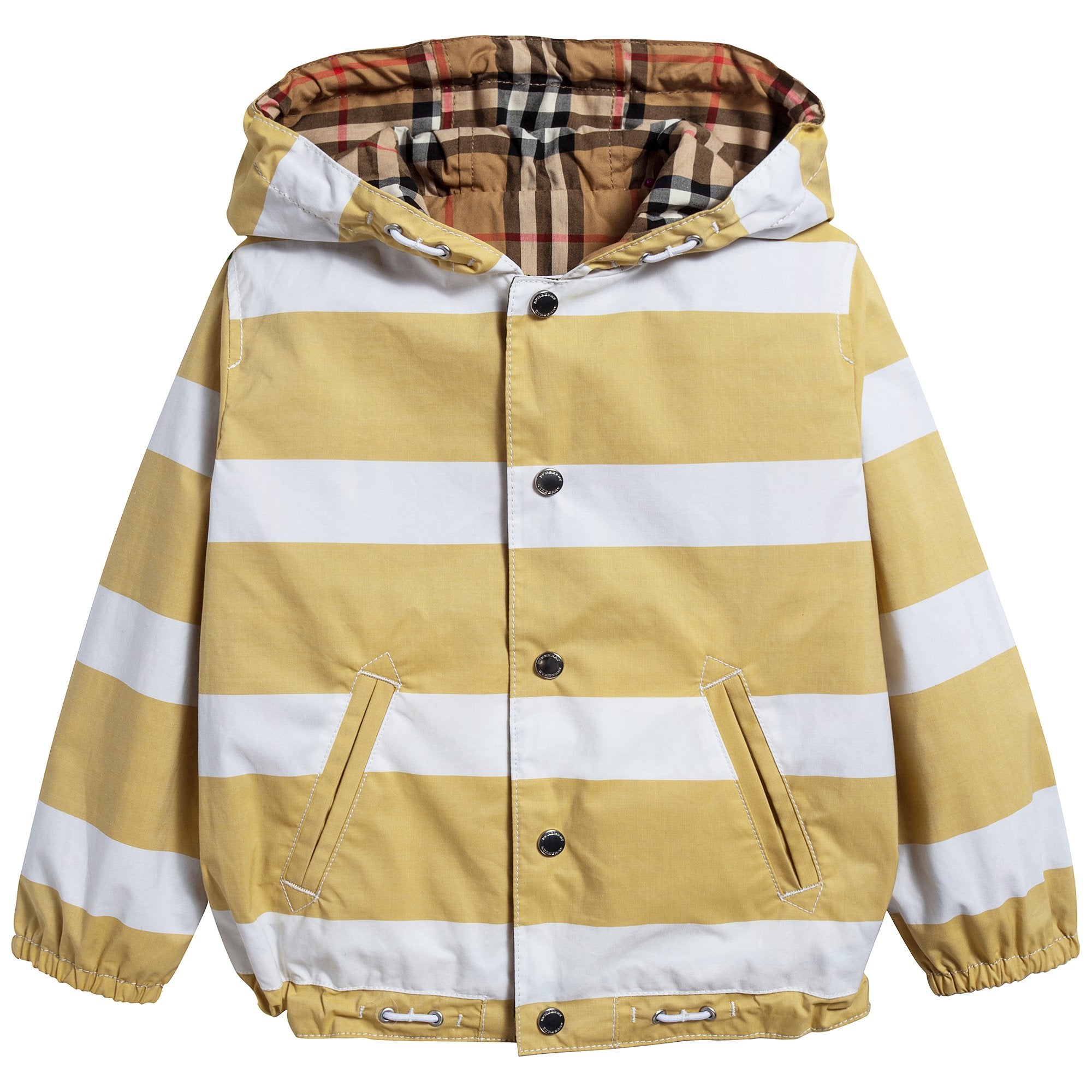 Baby Boys Larch Yellow & White Cotton Jacket