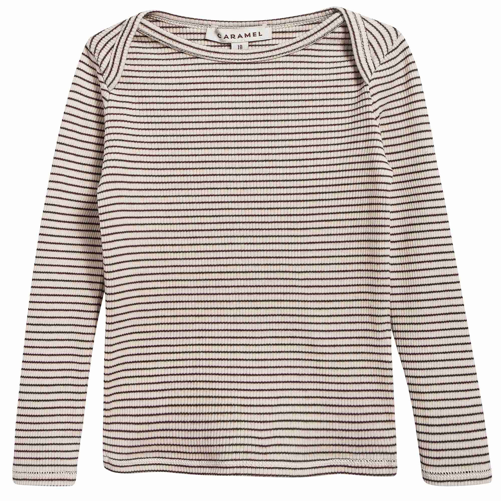 Baby Sand & Chocolate Stripe Cotton Jersey T-shirt