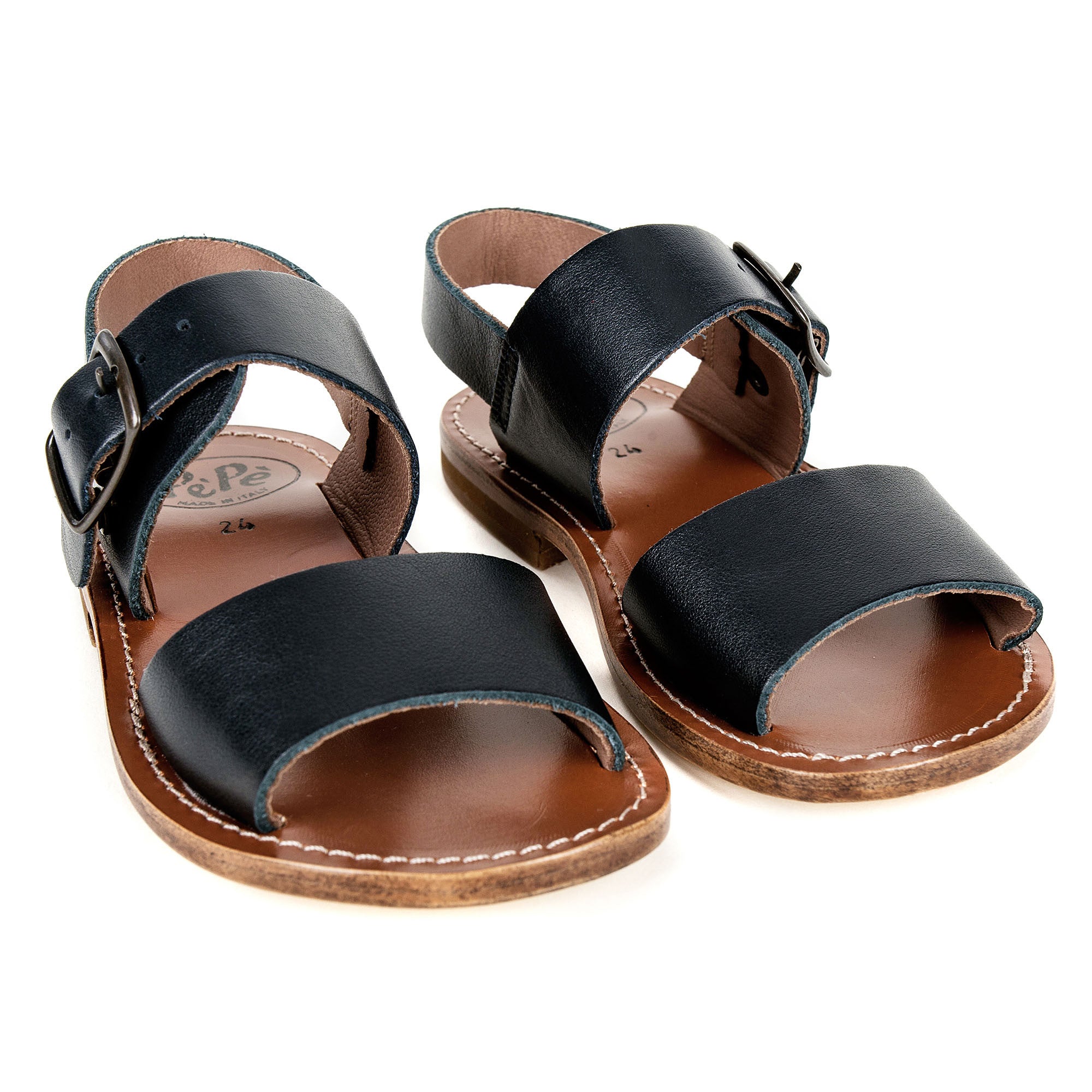 Boys Blue Cowskin Leather Sandals