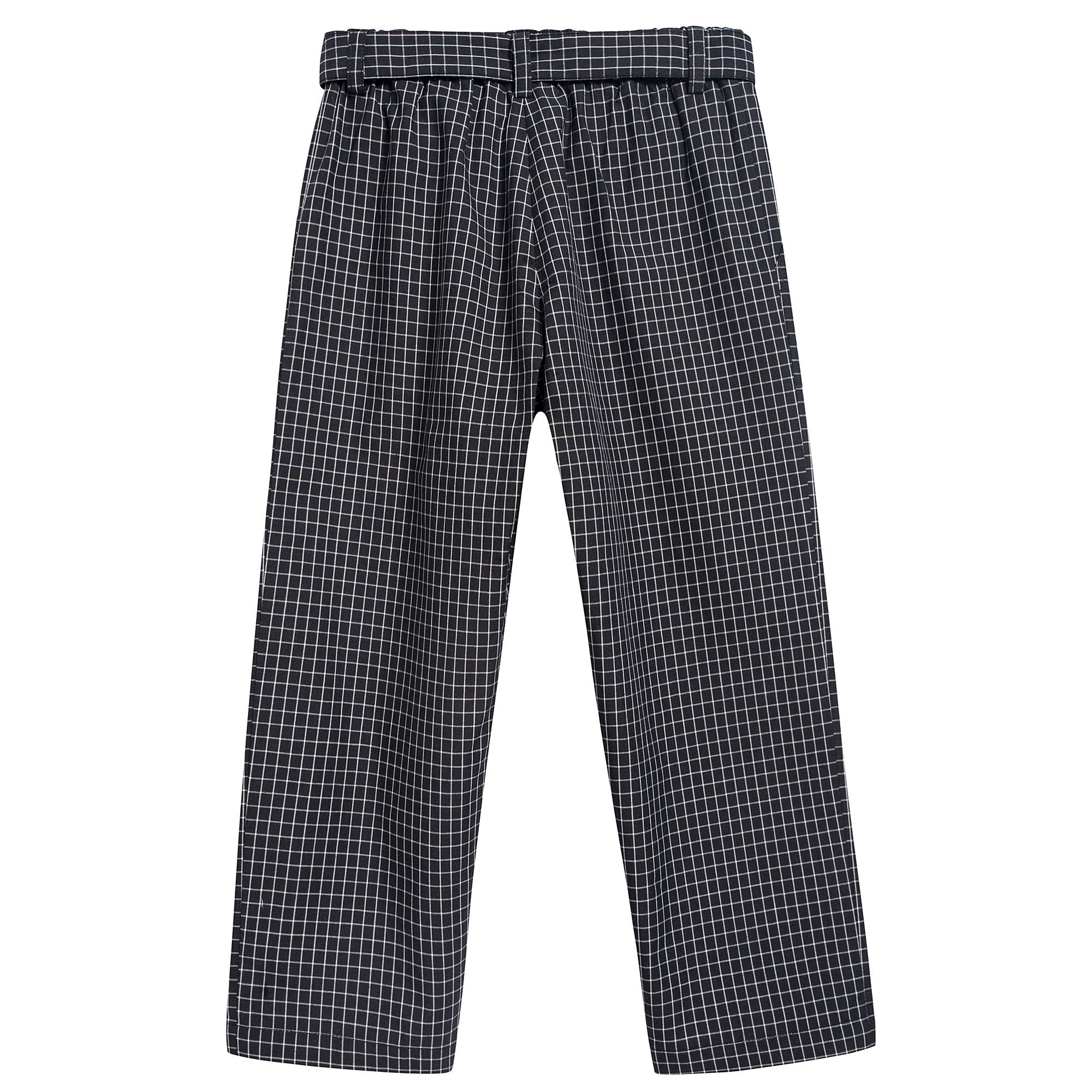 Pantalon à carreaux noirs pour fille