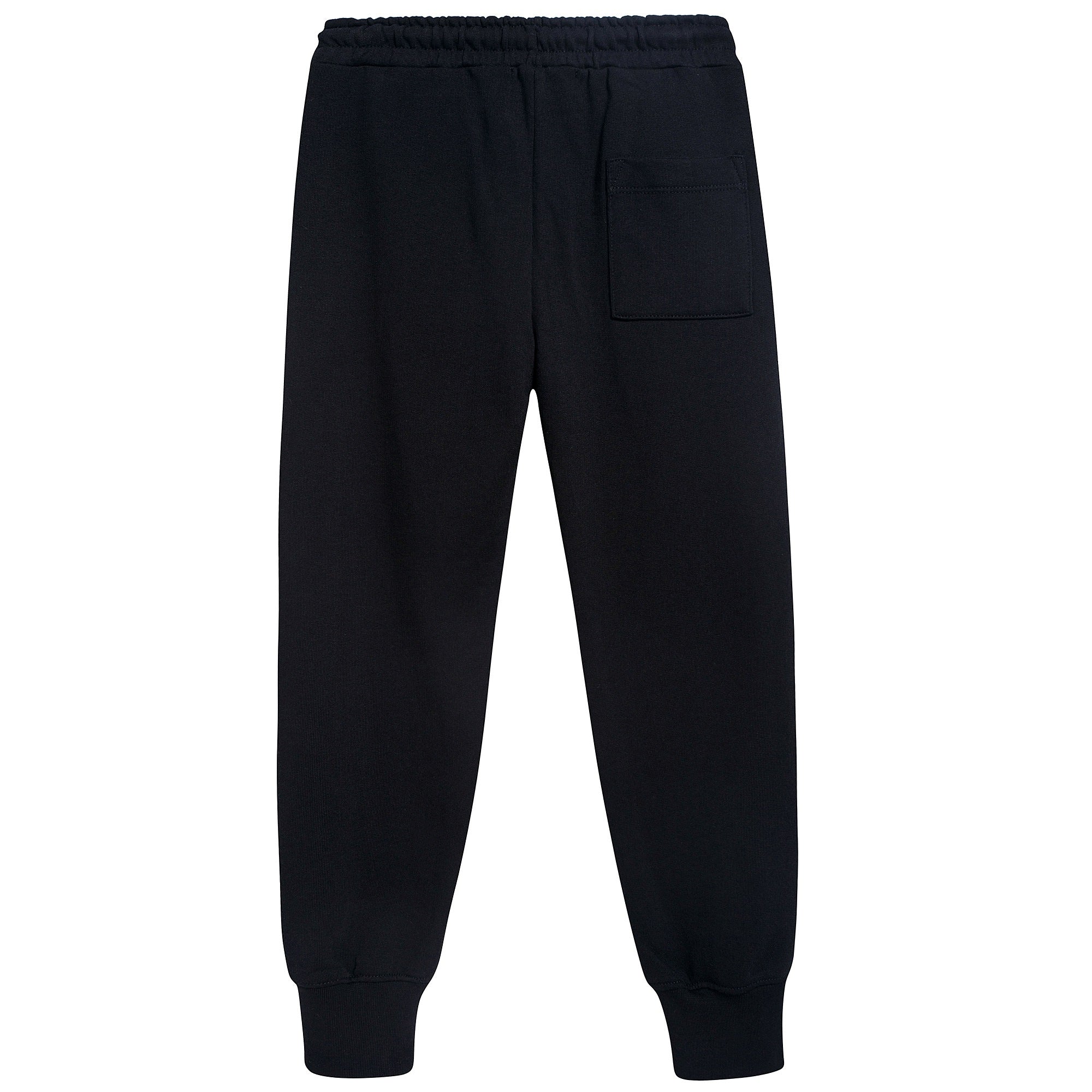 Boys Black Logo Cotton Trousers
