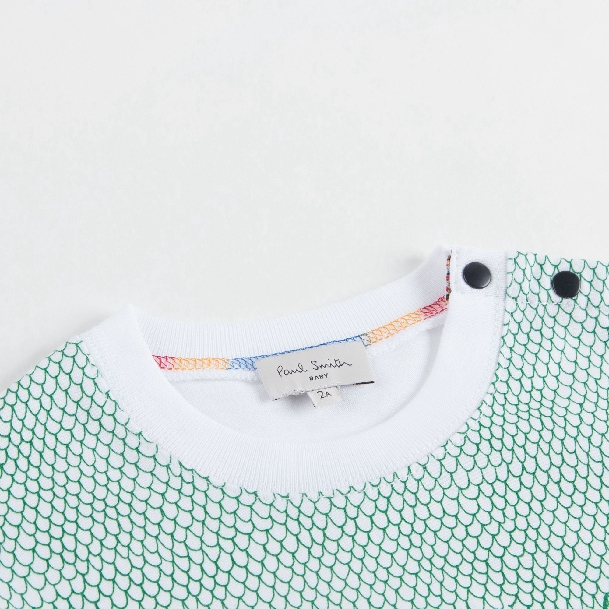 Baby Boys White & Green Dinosaur T-shirt