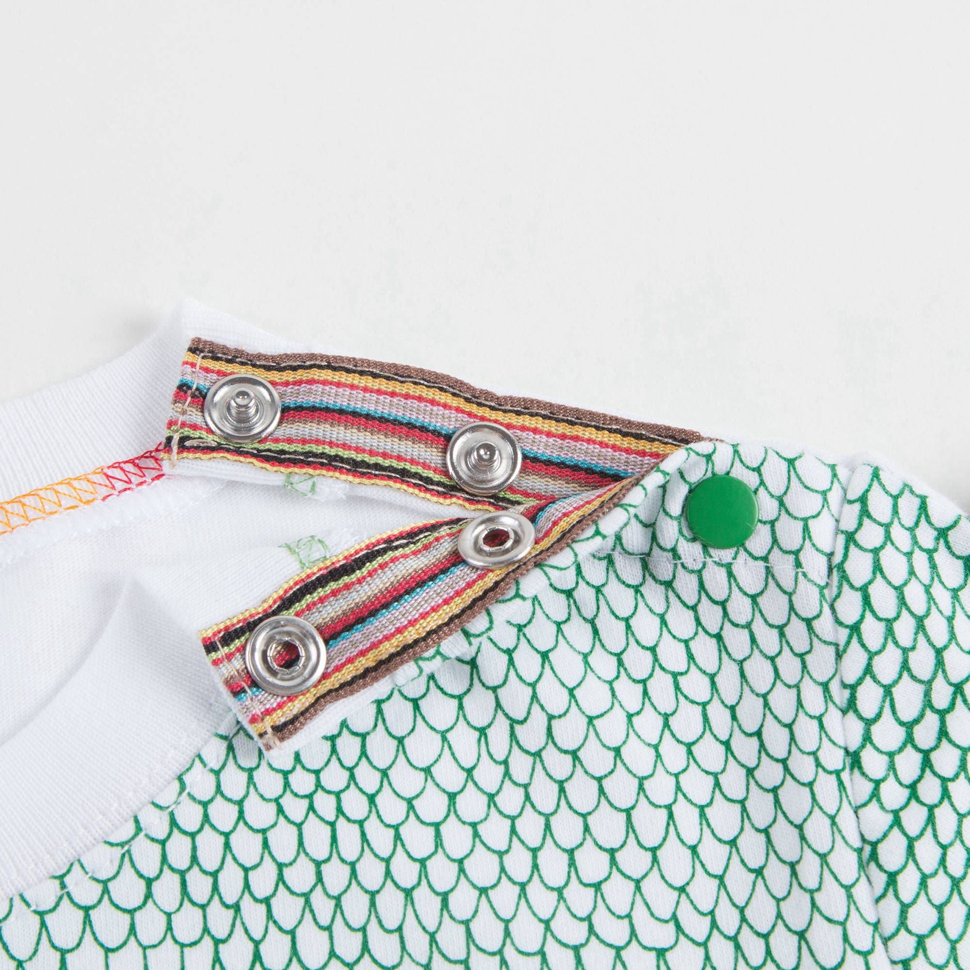 Baby Boys White & Green Dinosaur T-shirt