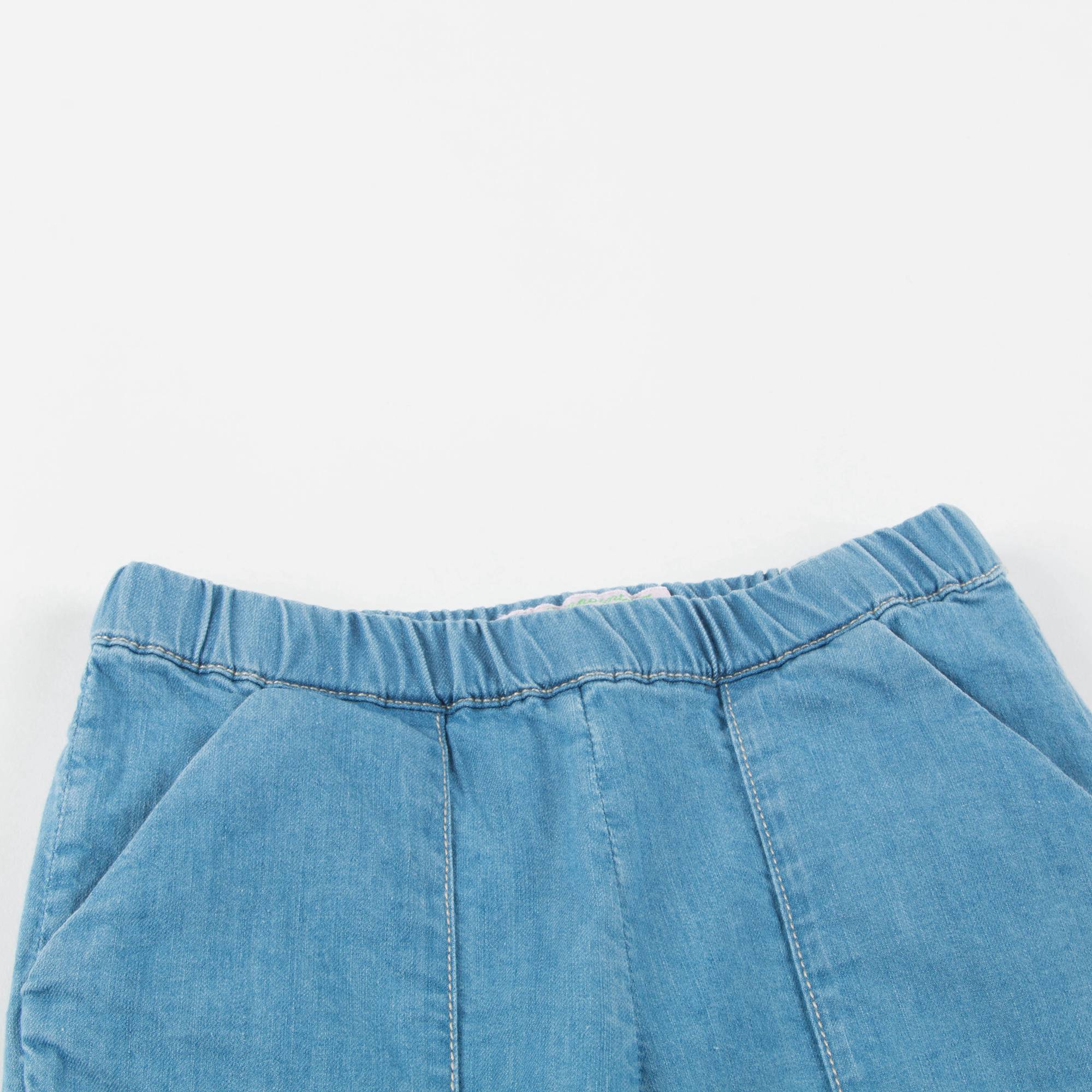 Jean en denim doux bleu pour petite fille