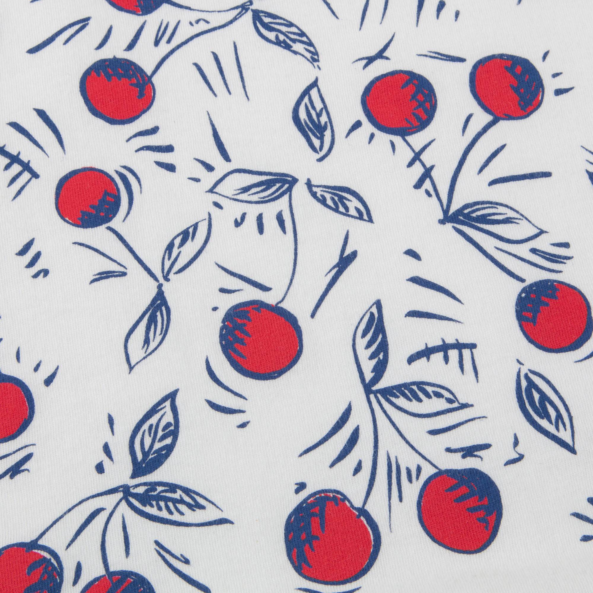 T-shirt écru imprimé cerises pour fille