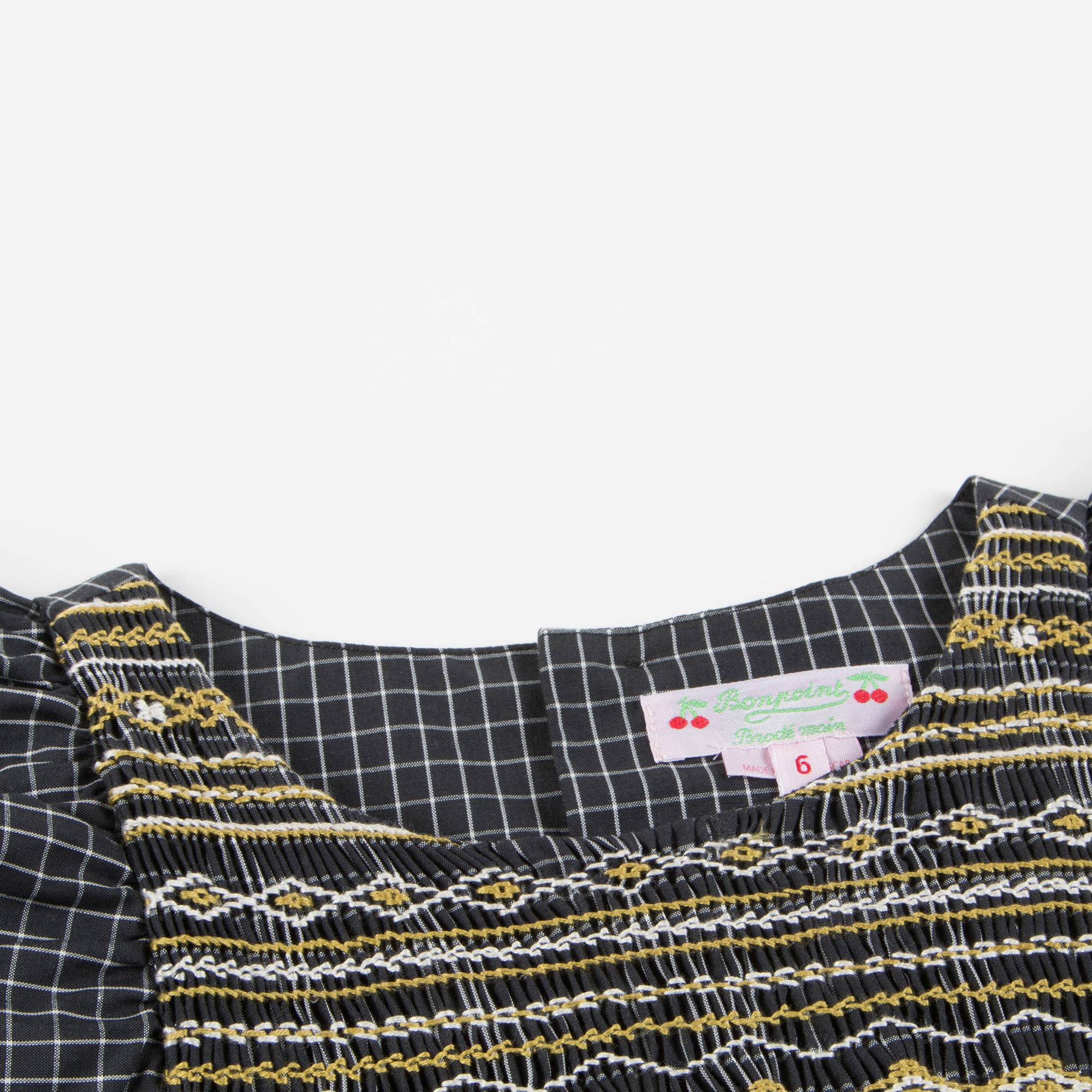 Robe à carreaux noire pour fille