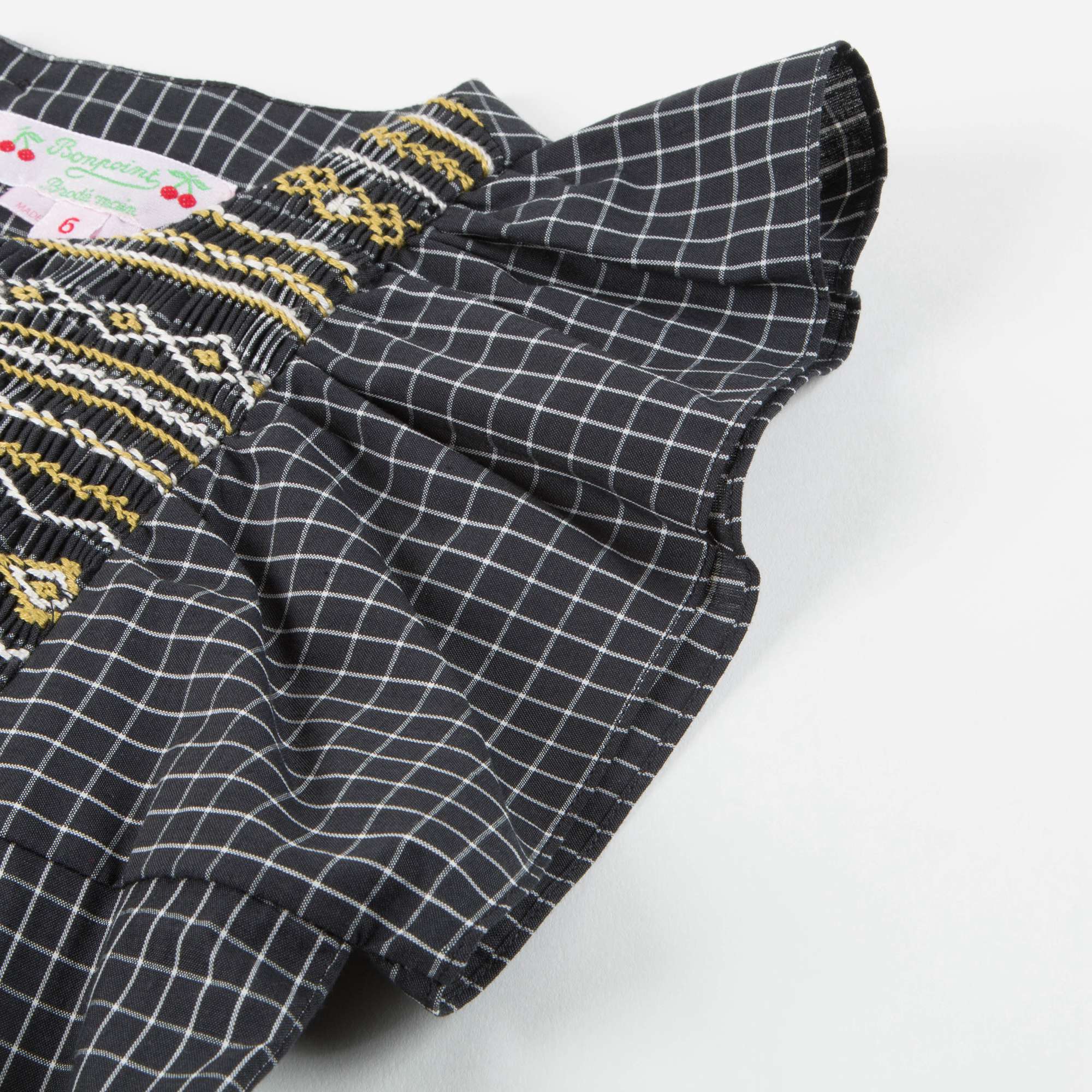 Robe à carreaux noire pour fille