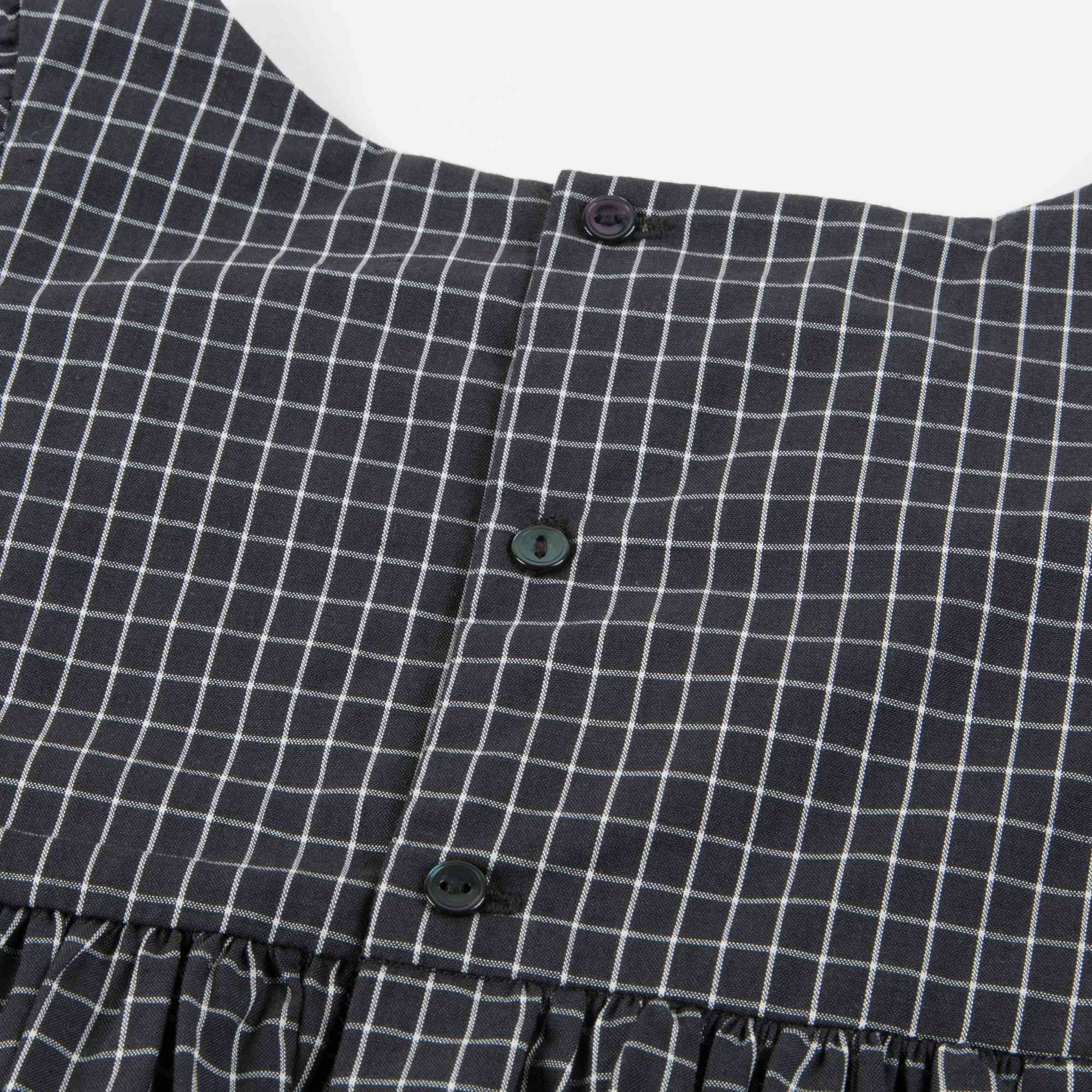 Robe à carreaux noire pour fille