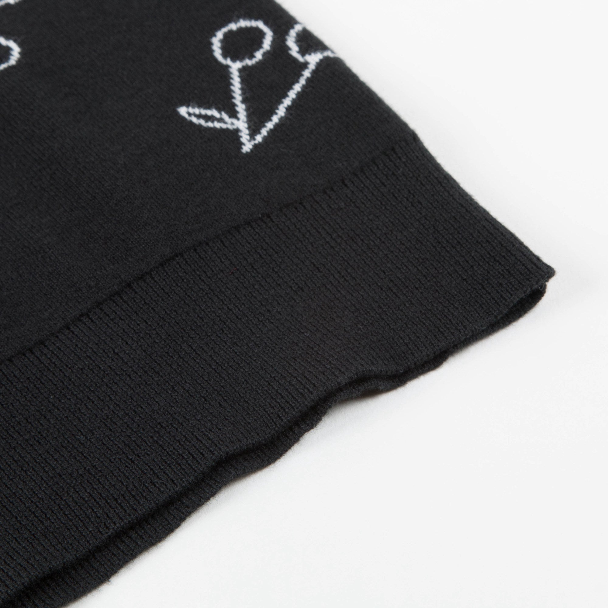T-shirt en maille noir à imprimé cerises blanches pour fille