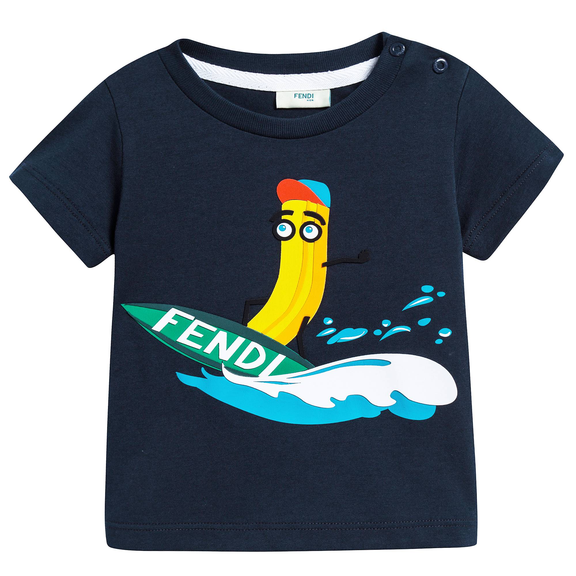 Baby Boys Black Printed Cotton T-shirt