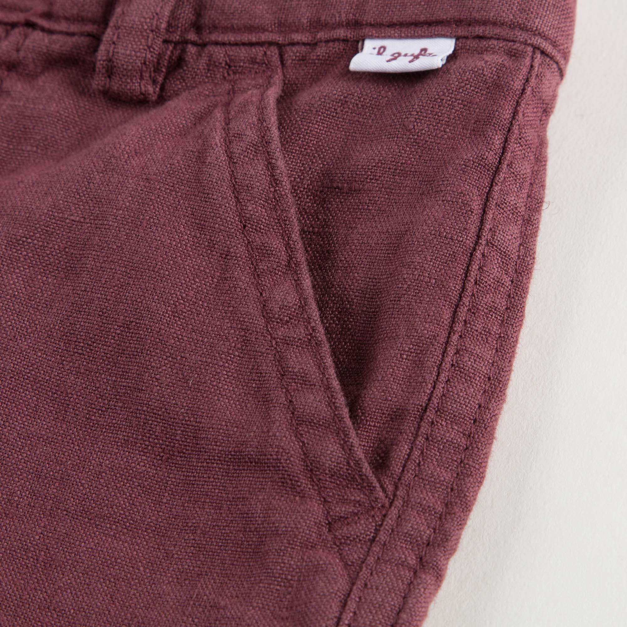 Shorts rouge bordeaux pour garçons