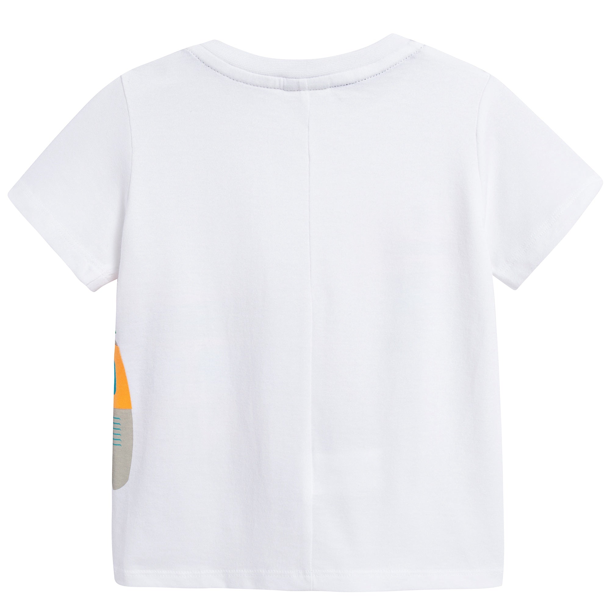 Baby Boys White "Bus" Printed Cotton T-shirt