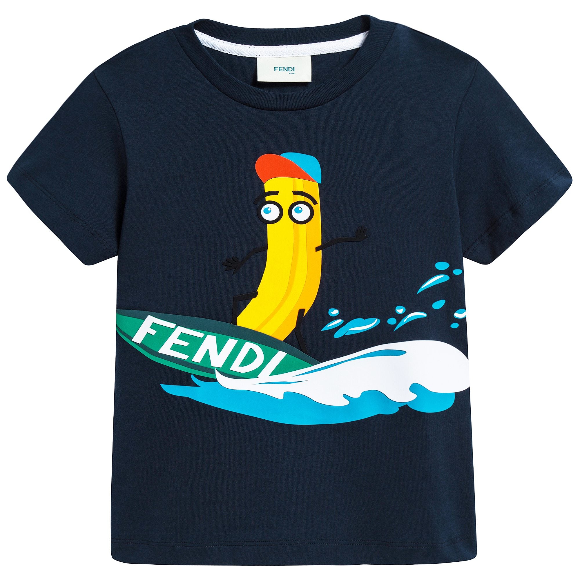 Boys Black Printed Cotton T-shirt