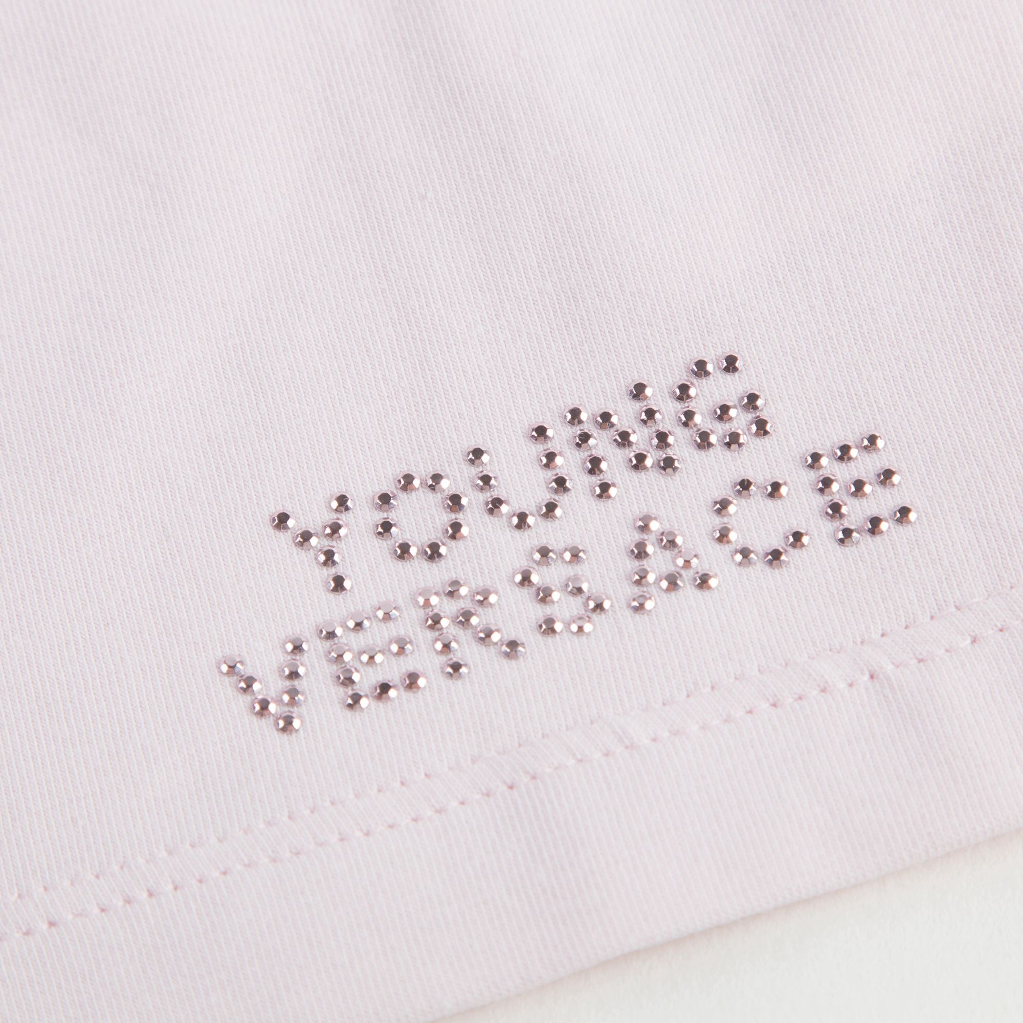Chemisier rose en coton pour bébé fille avec finitions en strass dorés