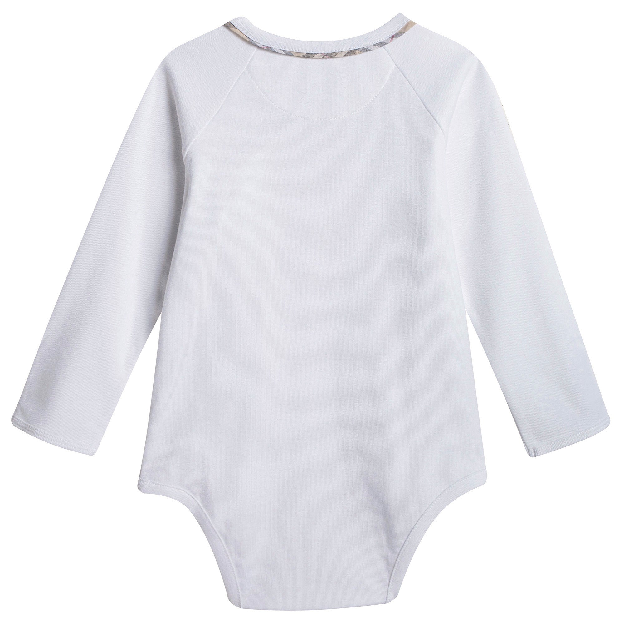 Baby White Check Cotton Three-piece Gift Set With Pocket
