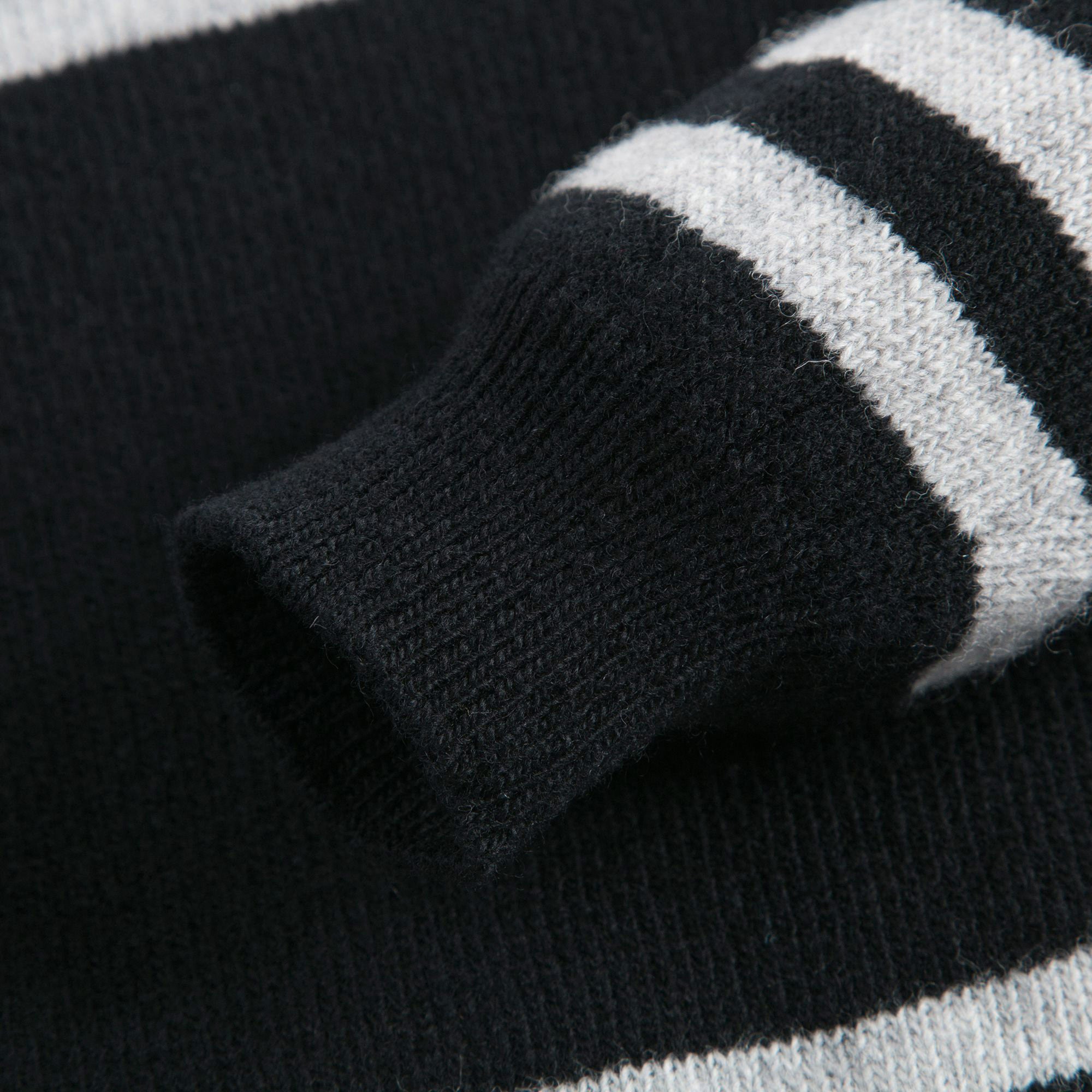 Boys Black Striped Wool Sweater