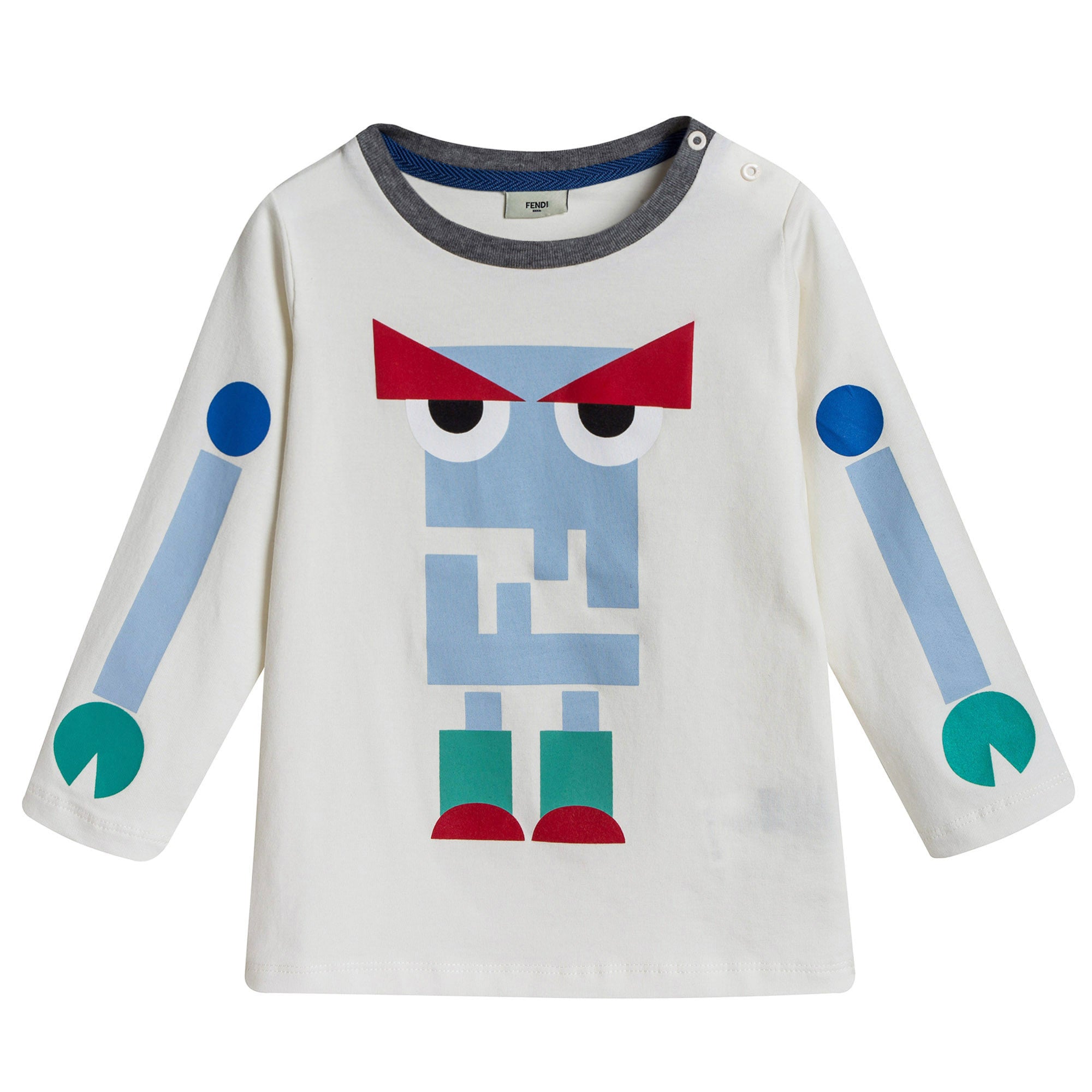 Baby Boys Milk White Monster Printed T-Shirt - CÉMAROSE | Children's Fashion Store - 1