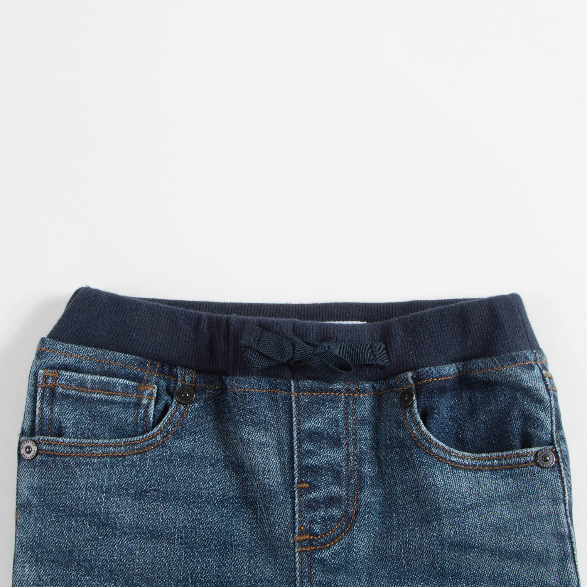 Pantalon en coton indigo mi-clair pour bébé garçon
