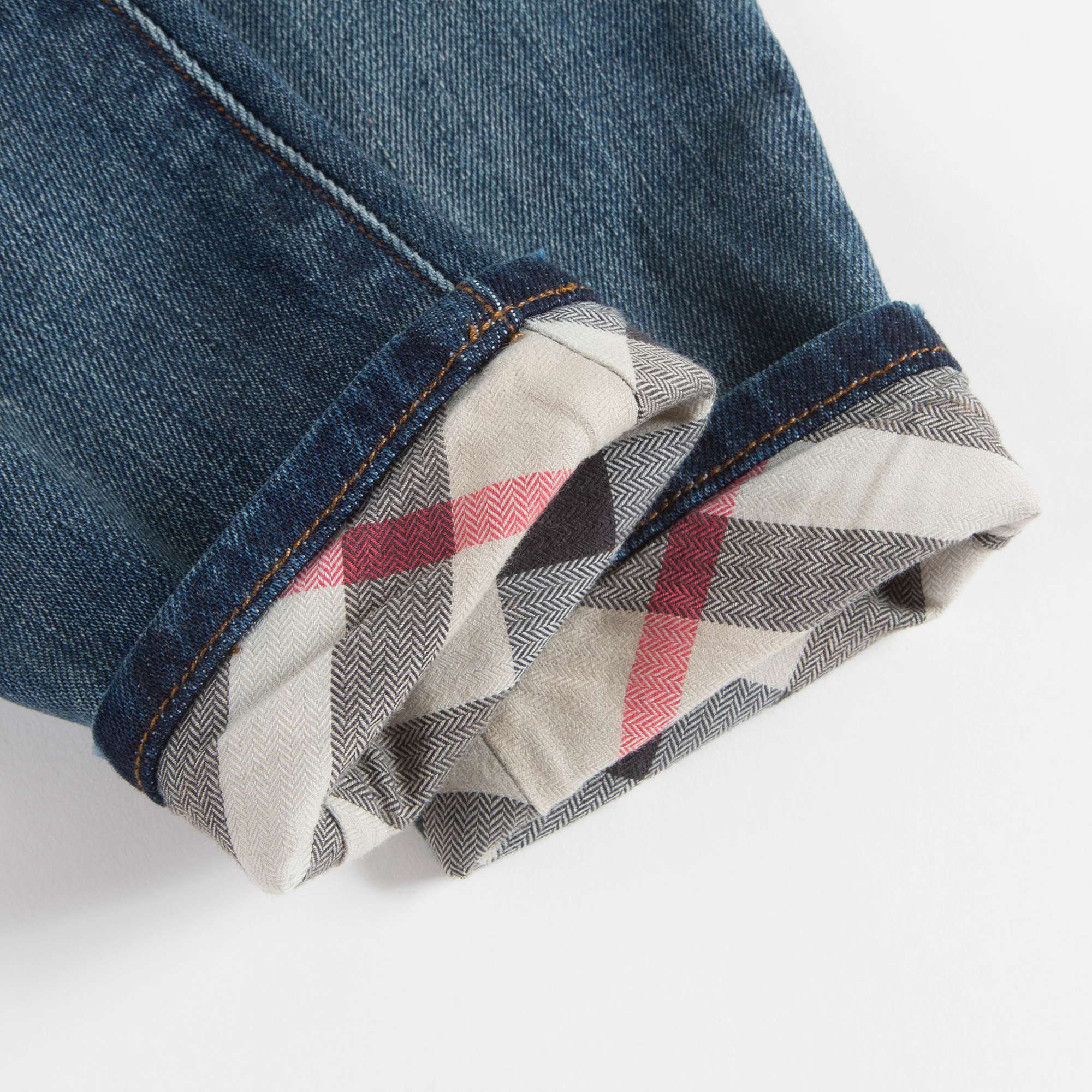 Pantalon en coton indigo mi-clair pour bébé garçon