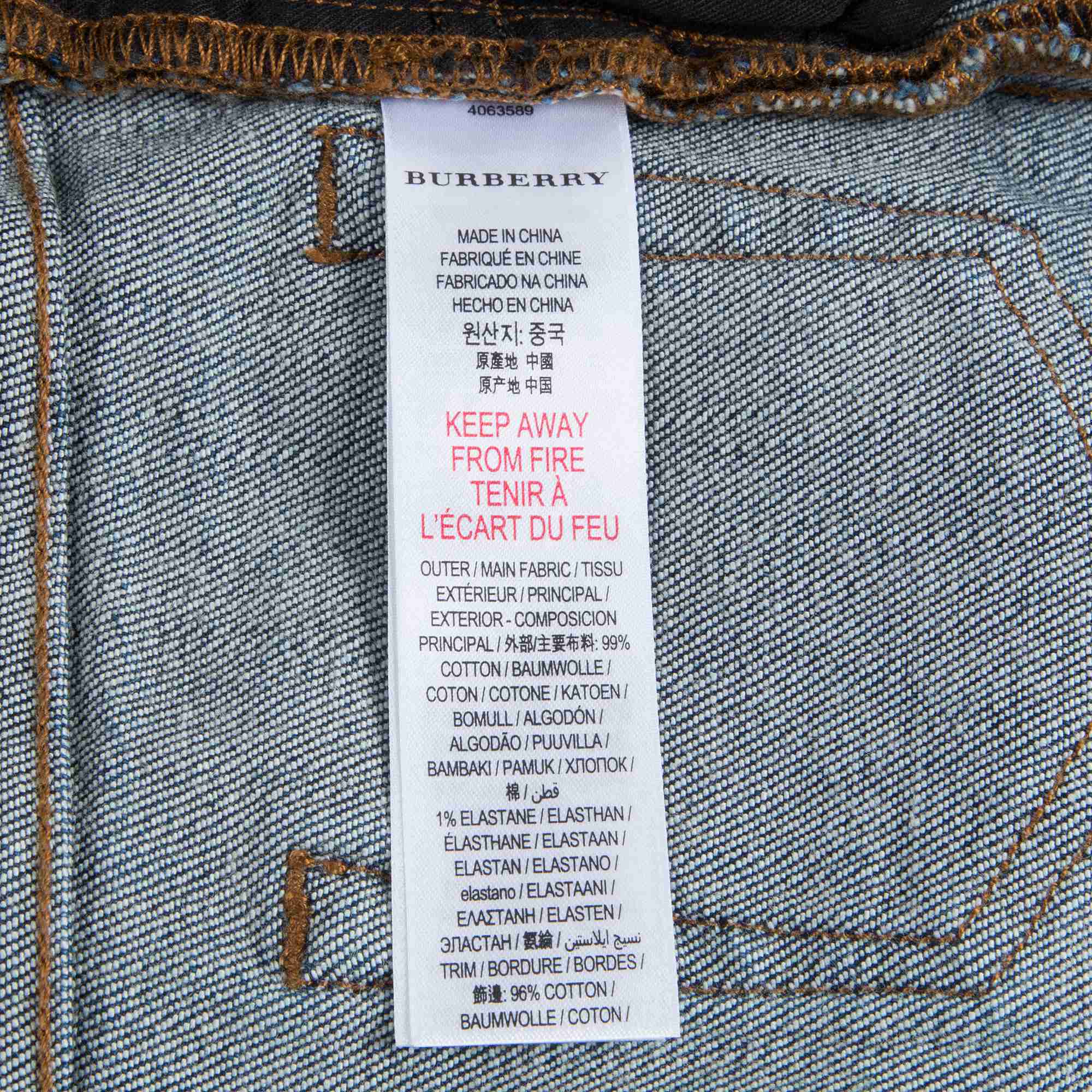 Pantalon en coton indigo mi-clair pour bébé garçon
