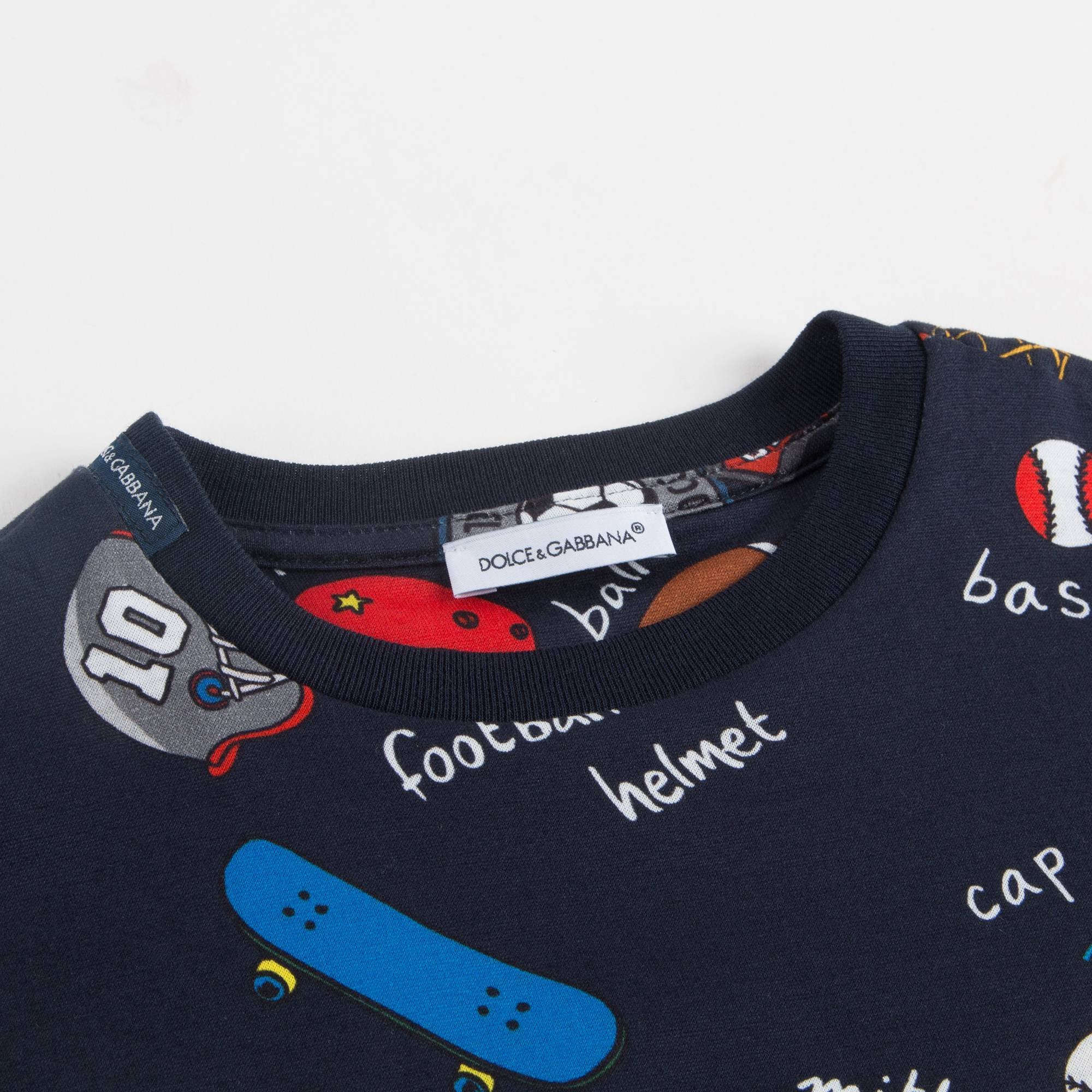 Boys Navy Blue Sport Printed Jersey T-shirt