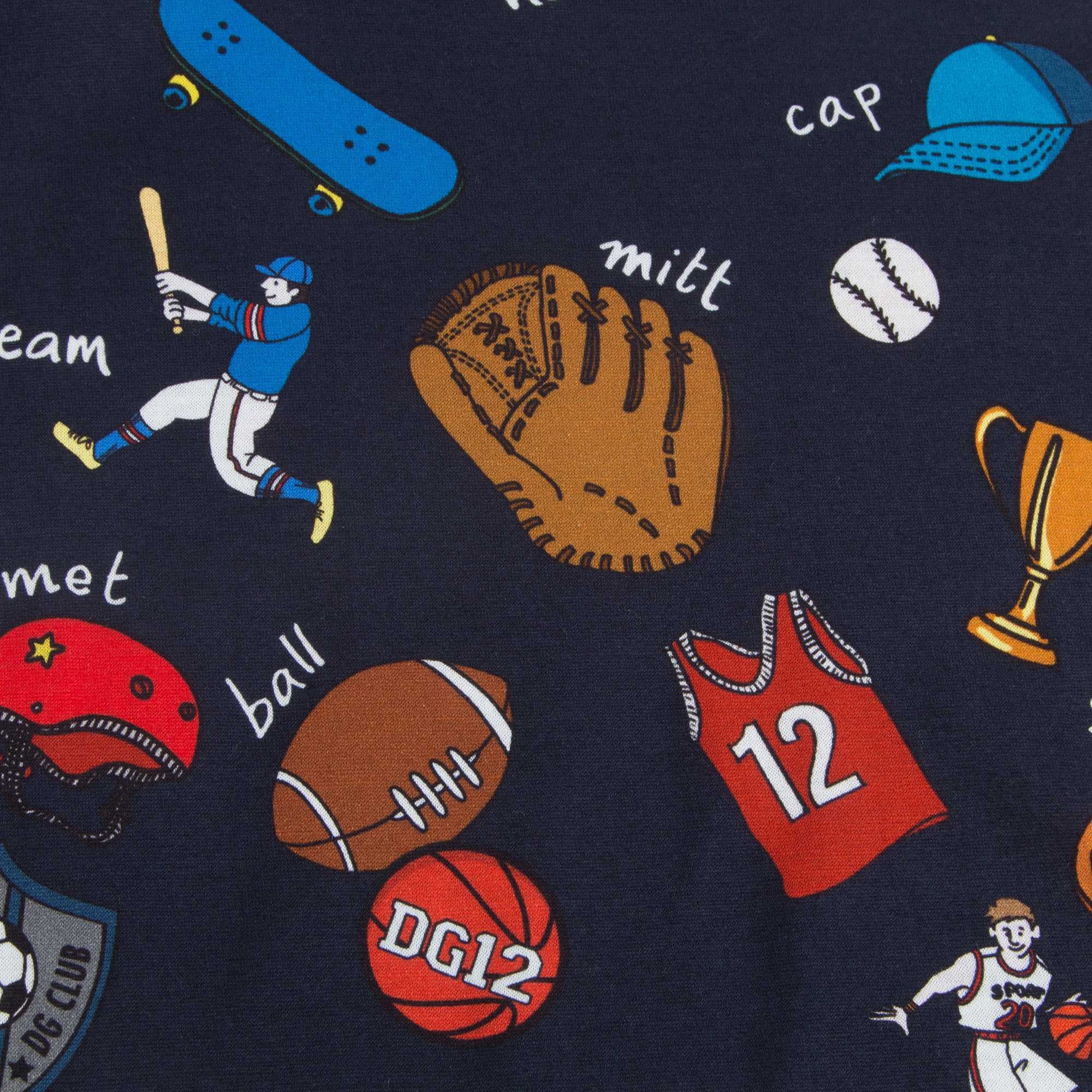 Boys Navy Blue Sport Printed Jersey T-shirt