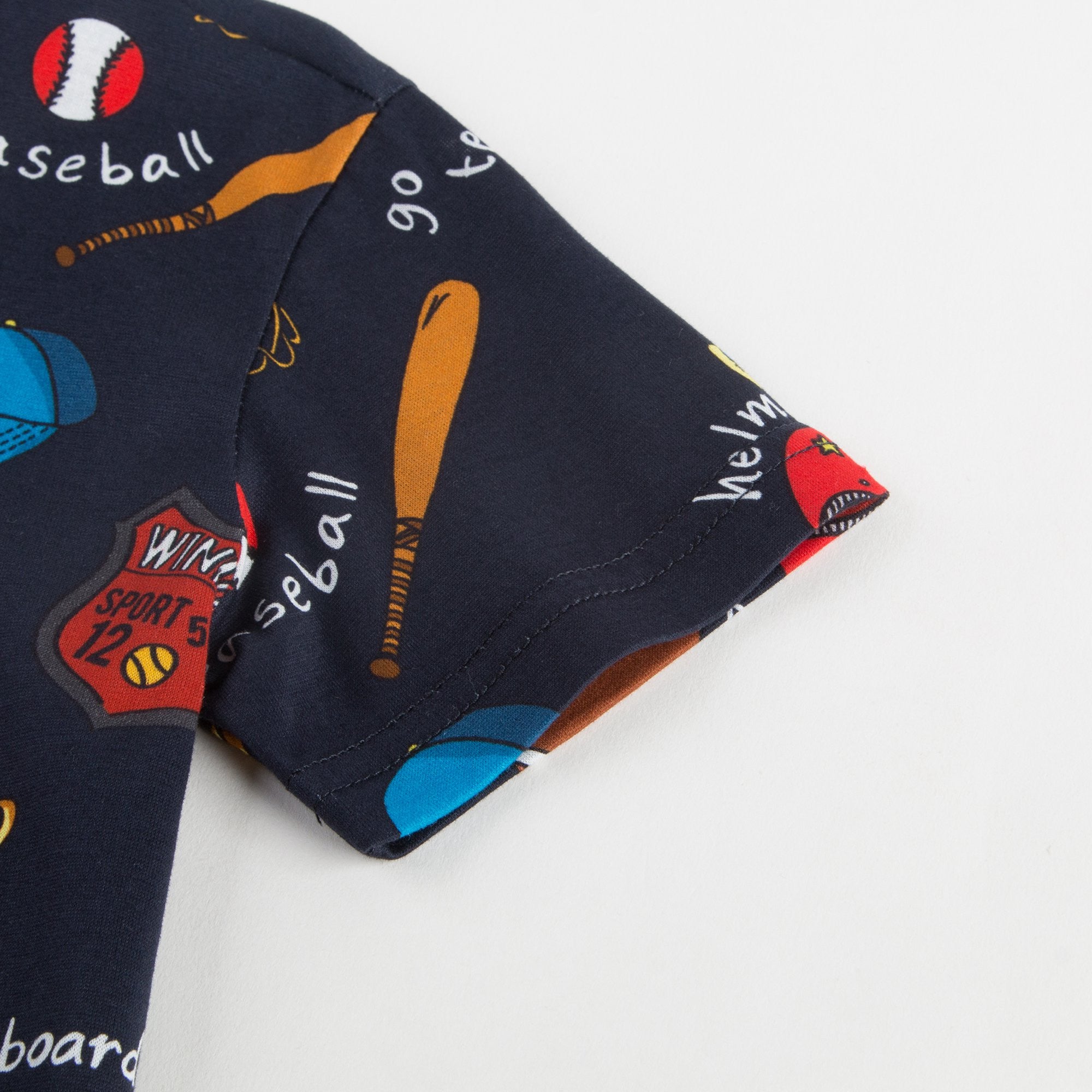 Boys Navy Blue Sport Printed Jersey T-shirt