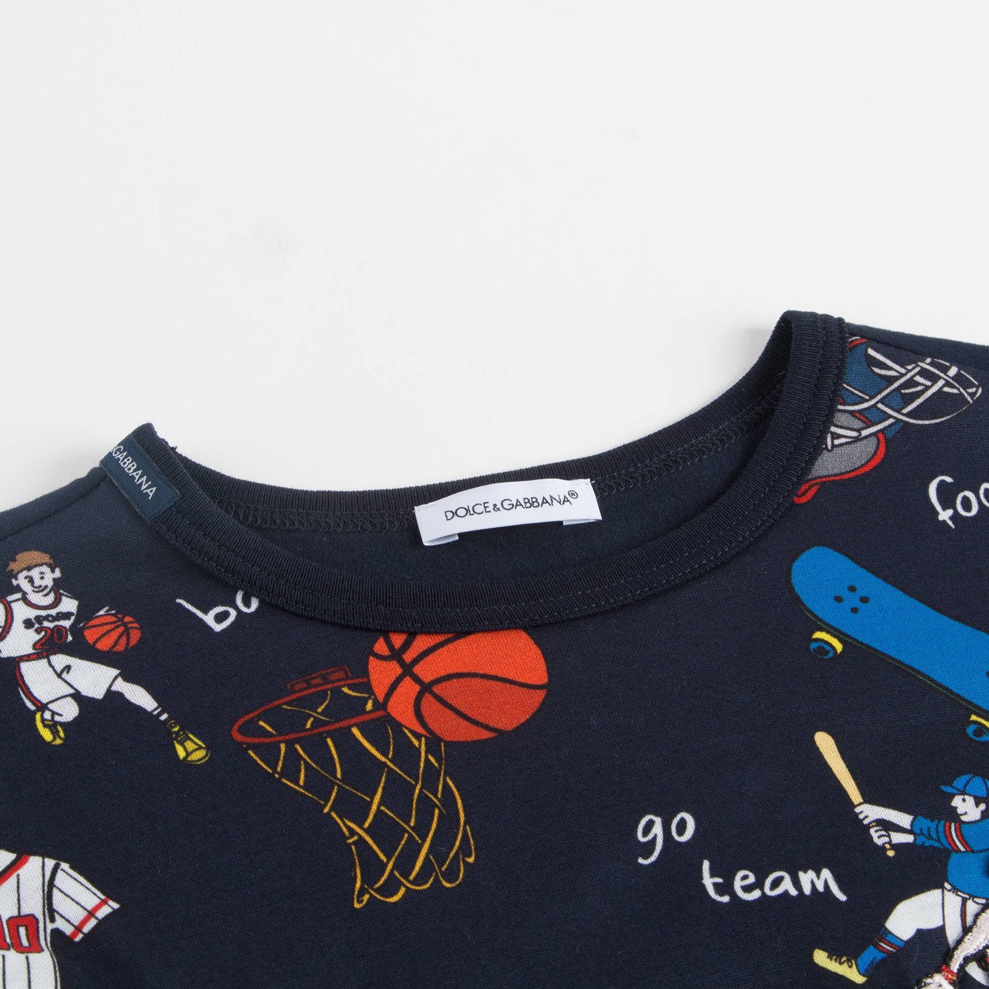 Boys Blue Sport Printed Jersey Top