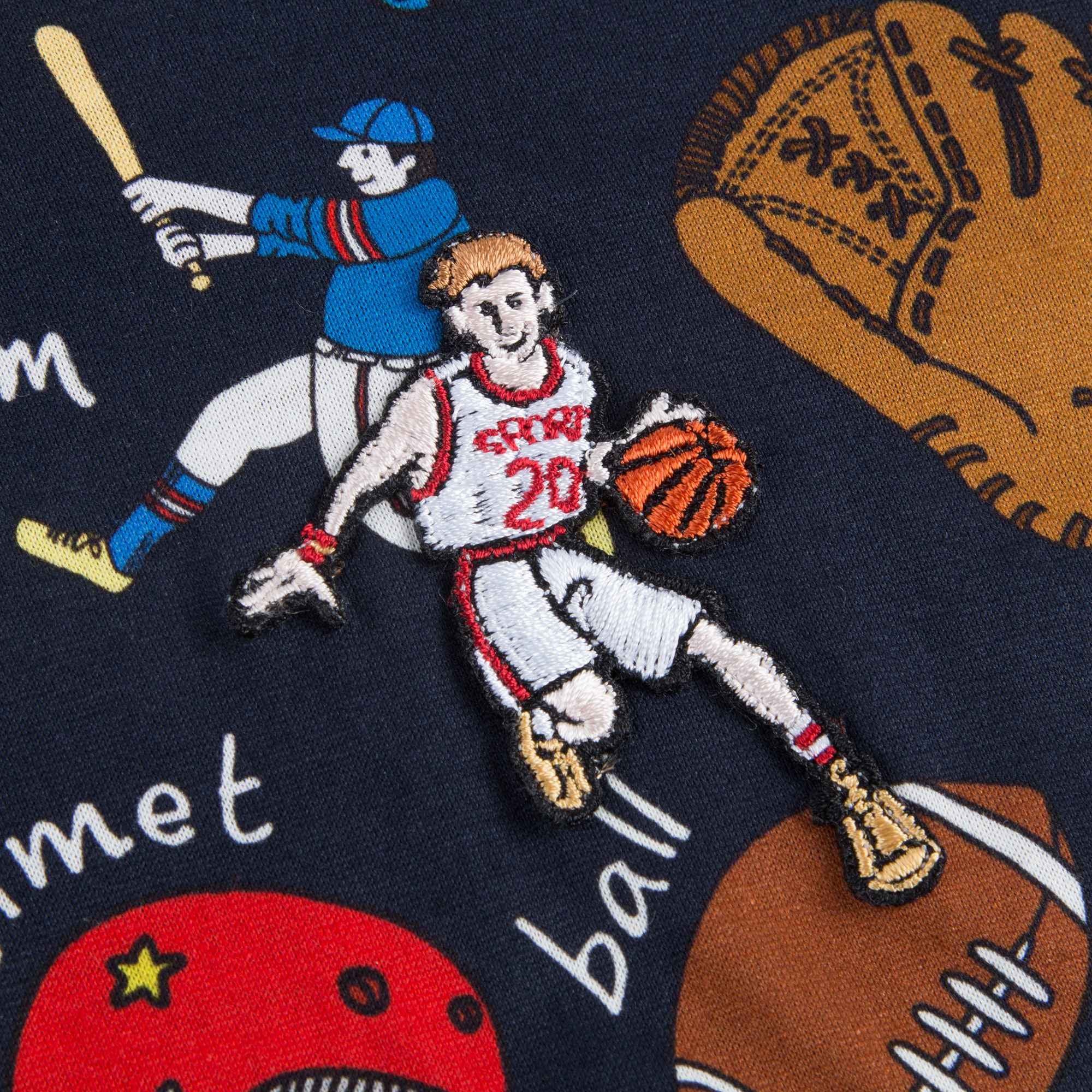 Boys Blue Sport Printed Jersey Top