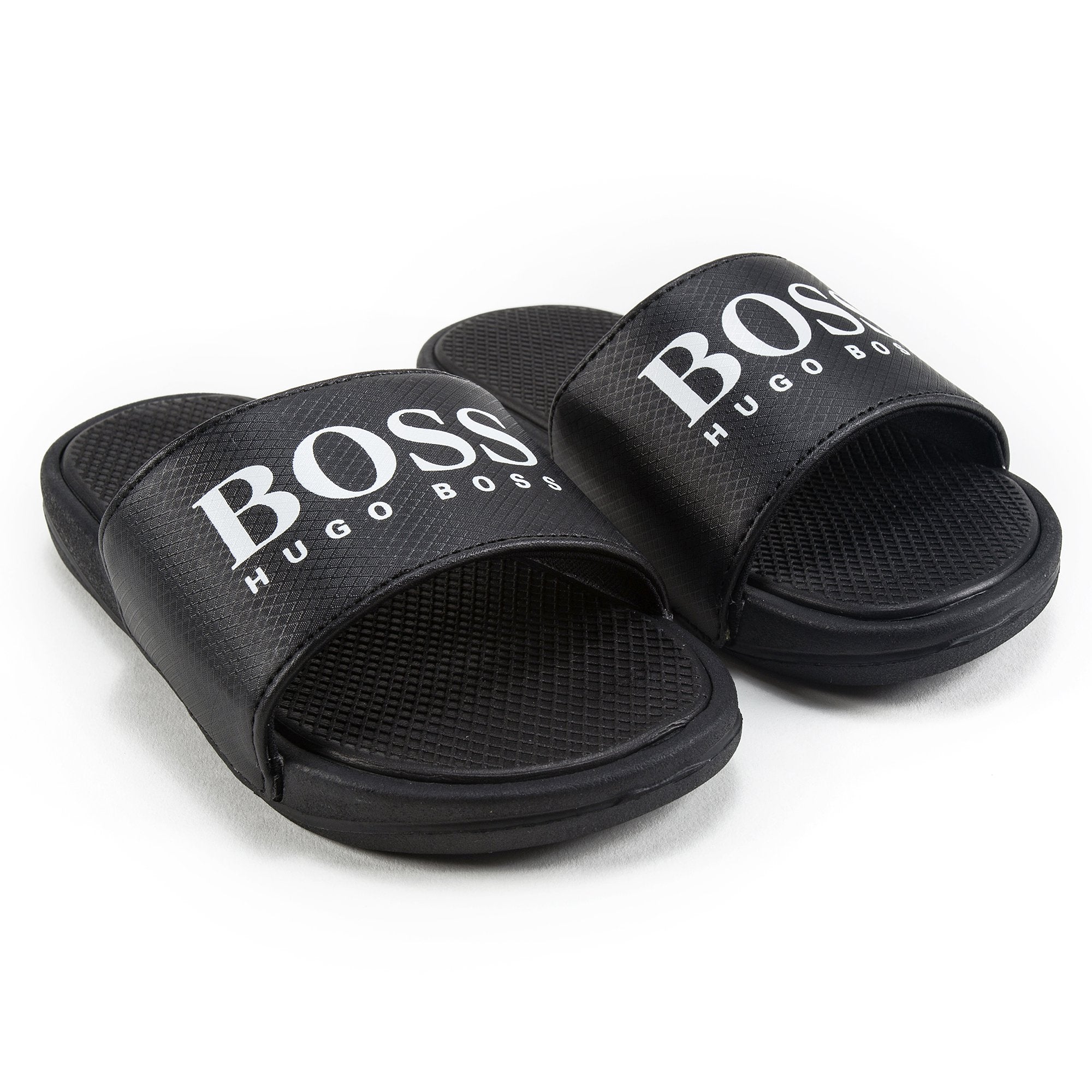 Boys Black Logo Sandales