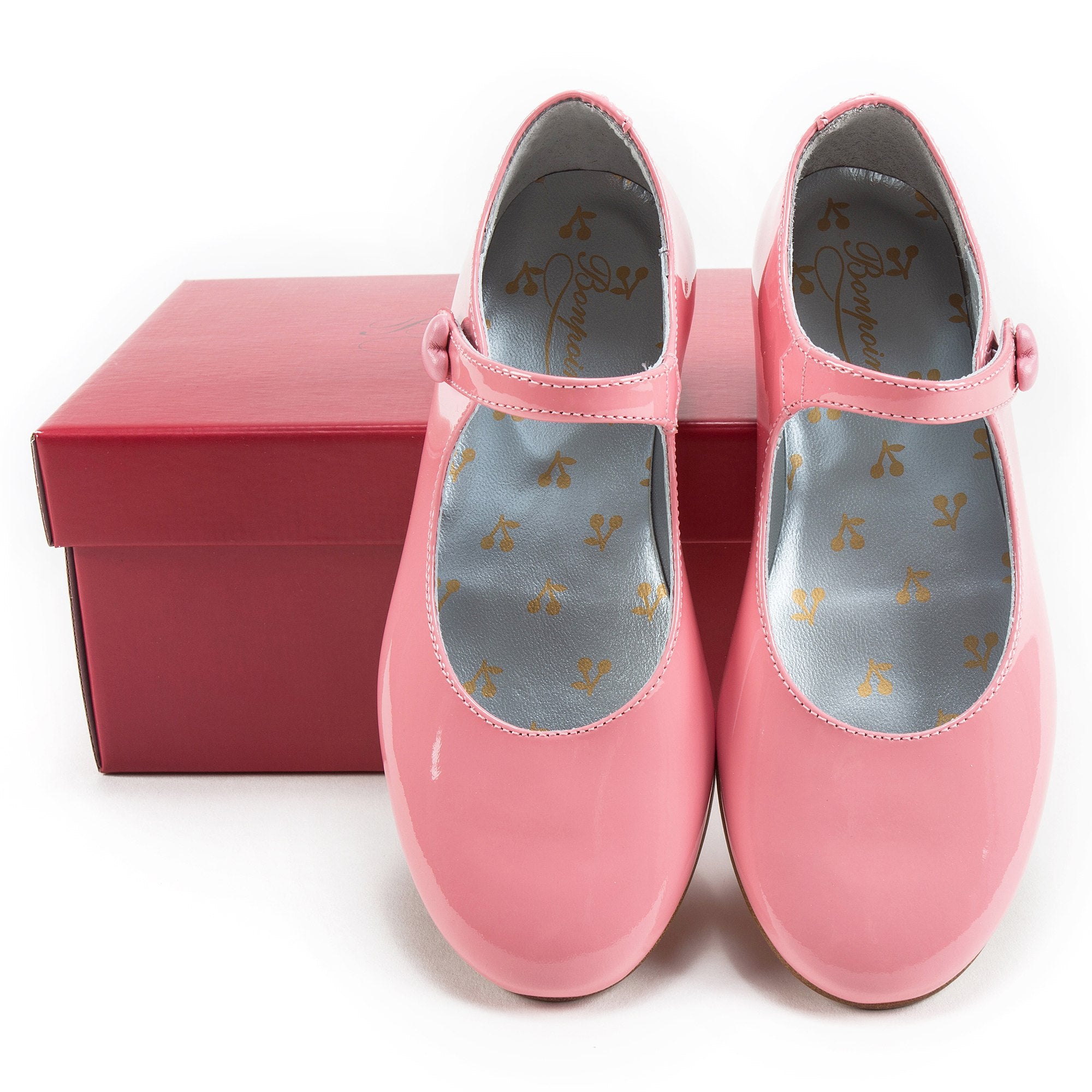 Chaussures en cuir rose pour fille