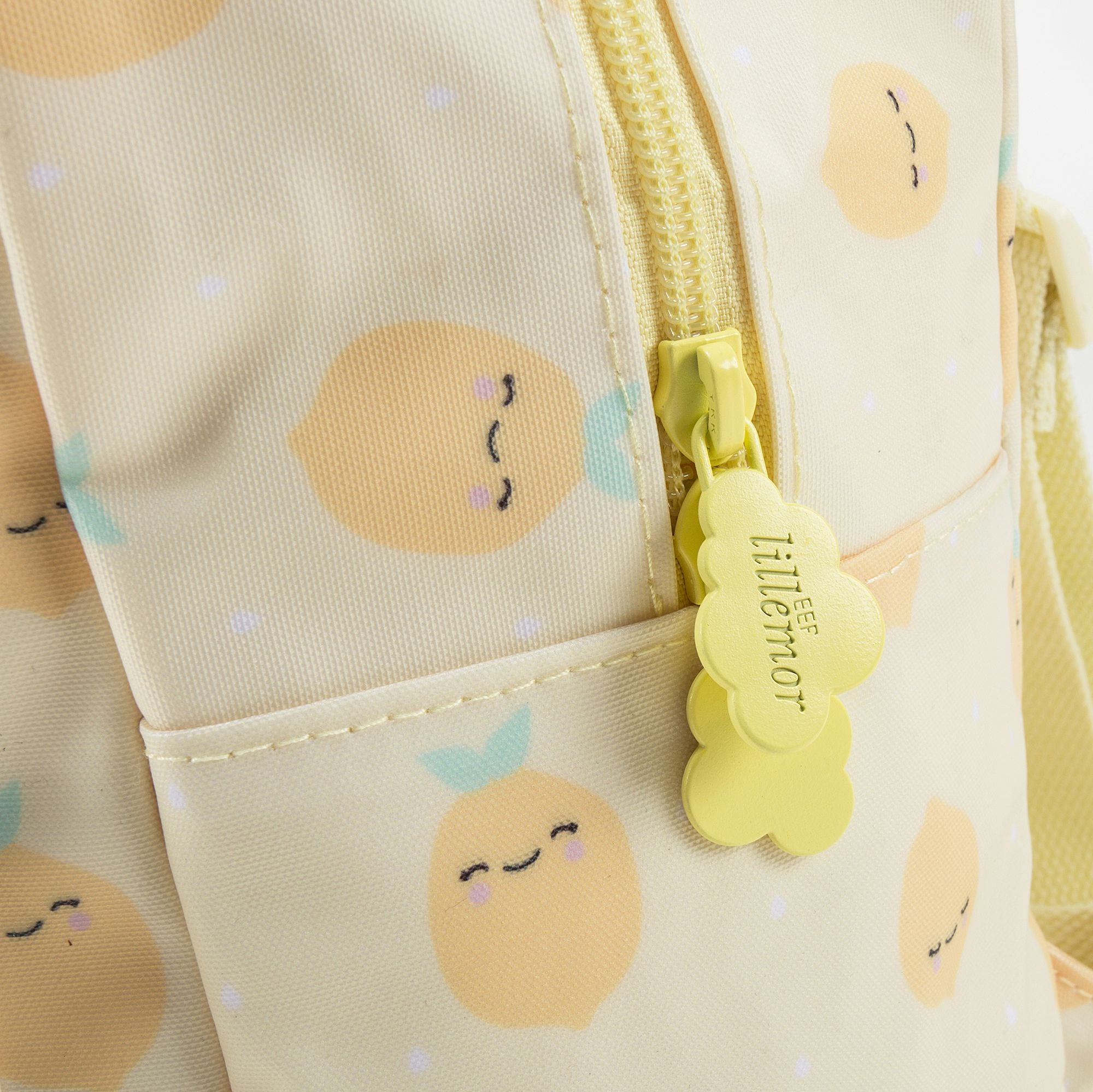 Sac à dos jaune pour fille avec imprimé citrons (20 x 13 x 26 cm)