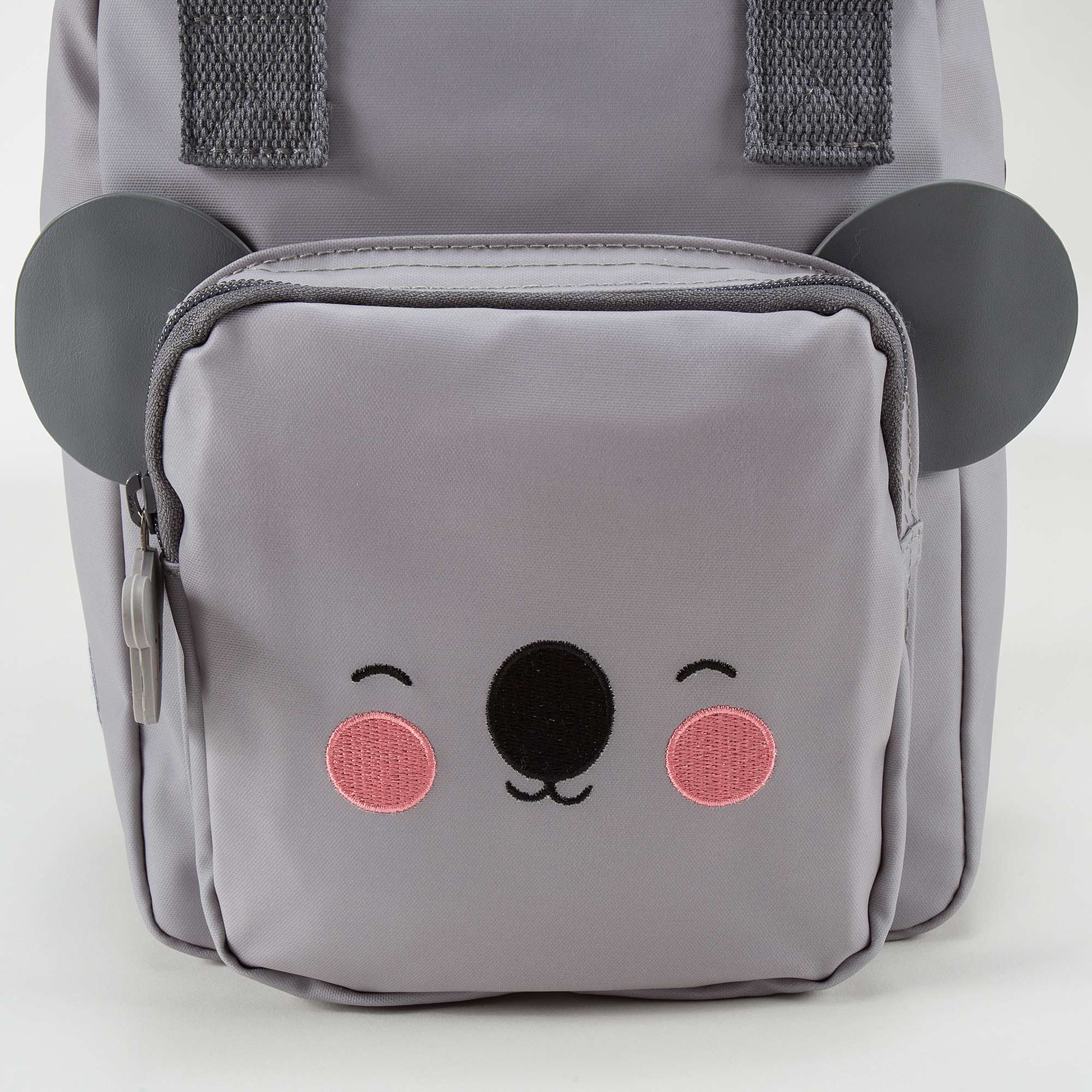 Sac à dos gris à têtes de koalas pour filles (20 x 13 x 26 cm)