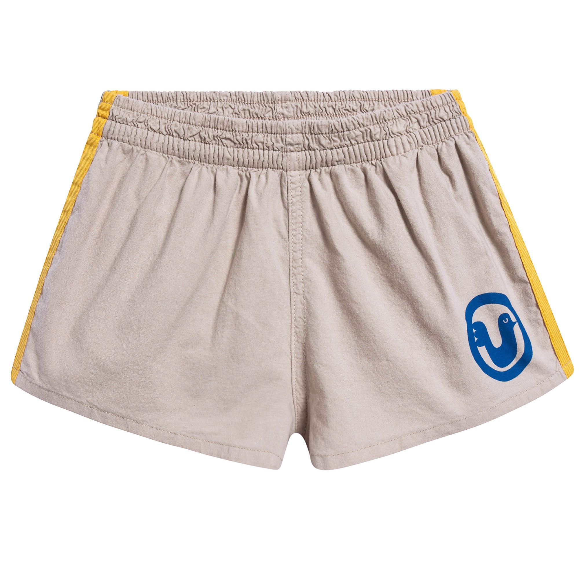 Girls & Boys Beige Bird Cotton Shorts