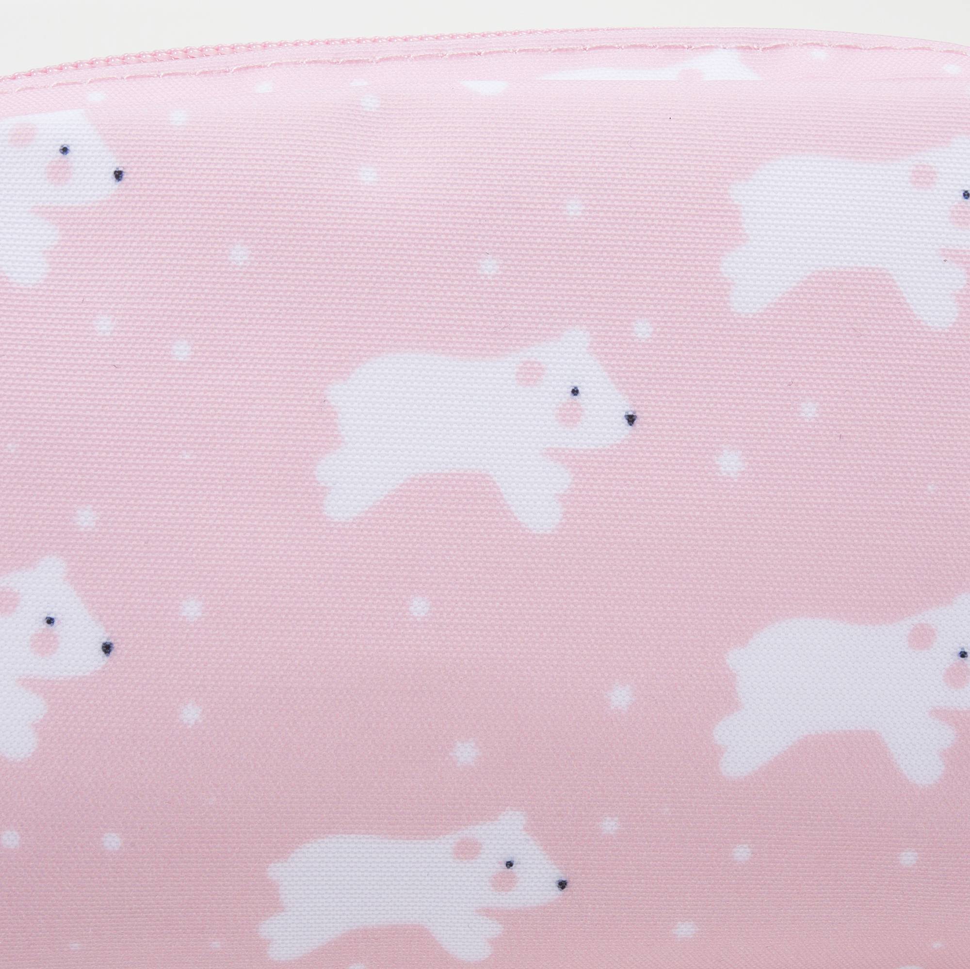Trousse pour filles rose clair imprimée chien (21 x 11 cm)