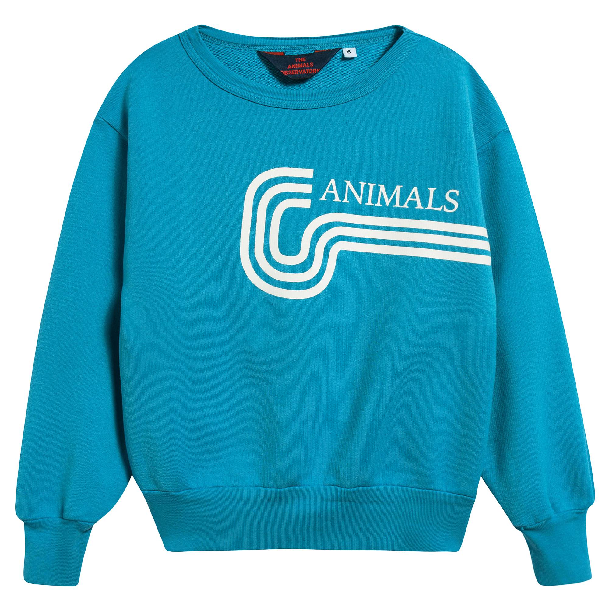 Girls Blue Animals Cotton Swertshirt