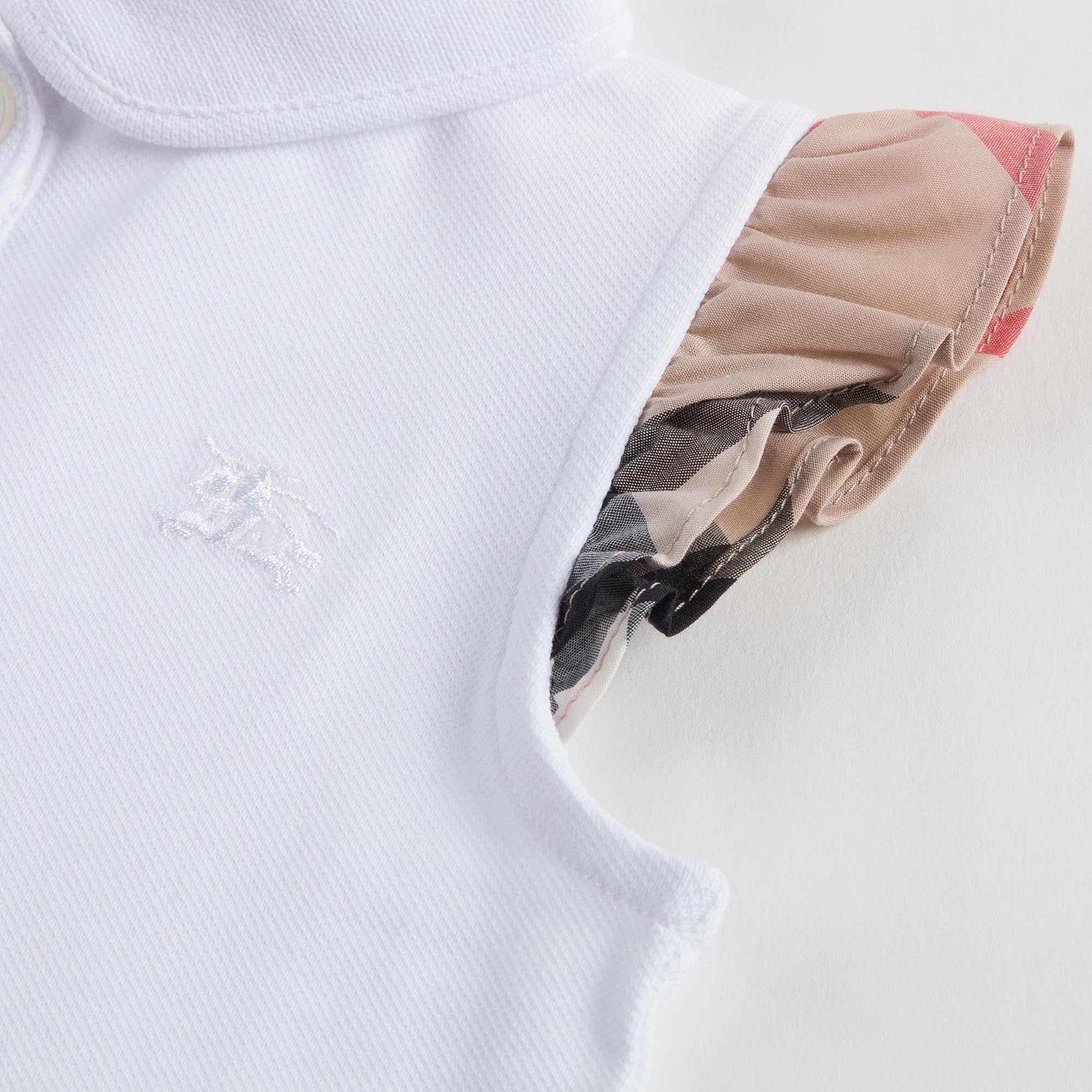 Baby Girls White Check Frill Cuffs Blouse - CÉMAROSE | Children's Fashion Store - 3