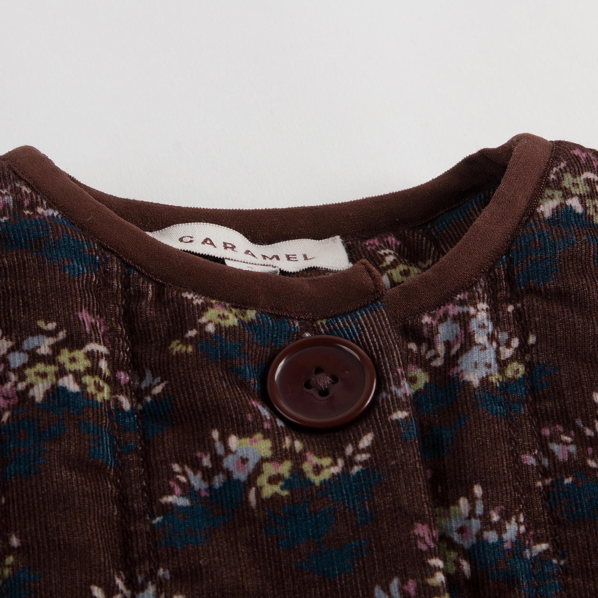 Girls Wine Red Velvet Flower printed Cotton Jacket - CÉMAROSE | Children's Fashion Store - 5