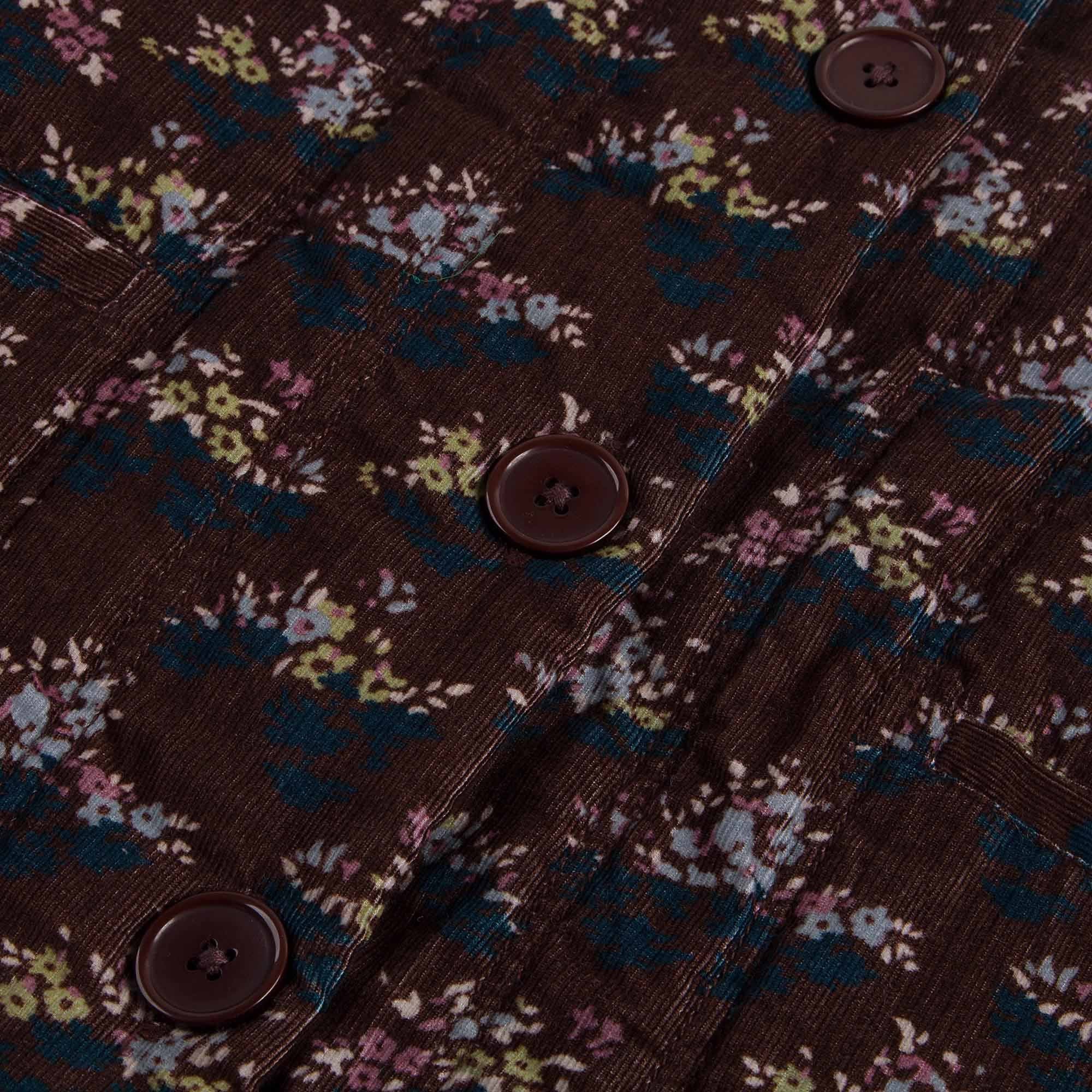 Girls Wine Red Velvet Flower printed Cotton Jacket - CÉMAROSE | Children's Fashion Store - 6
