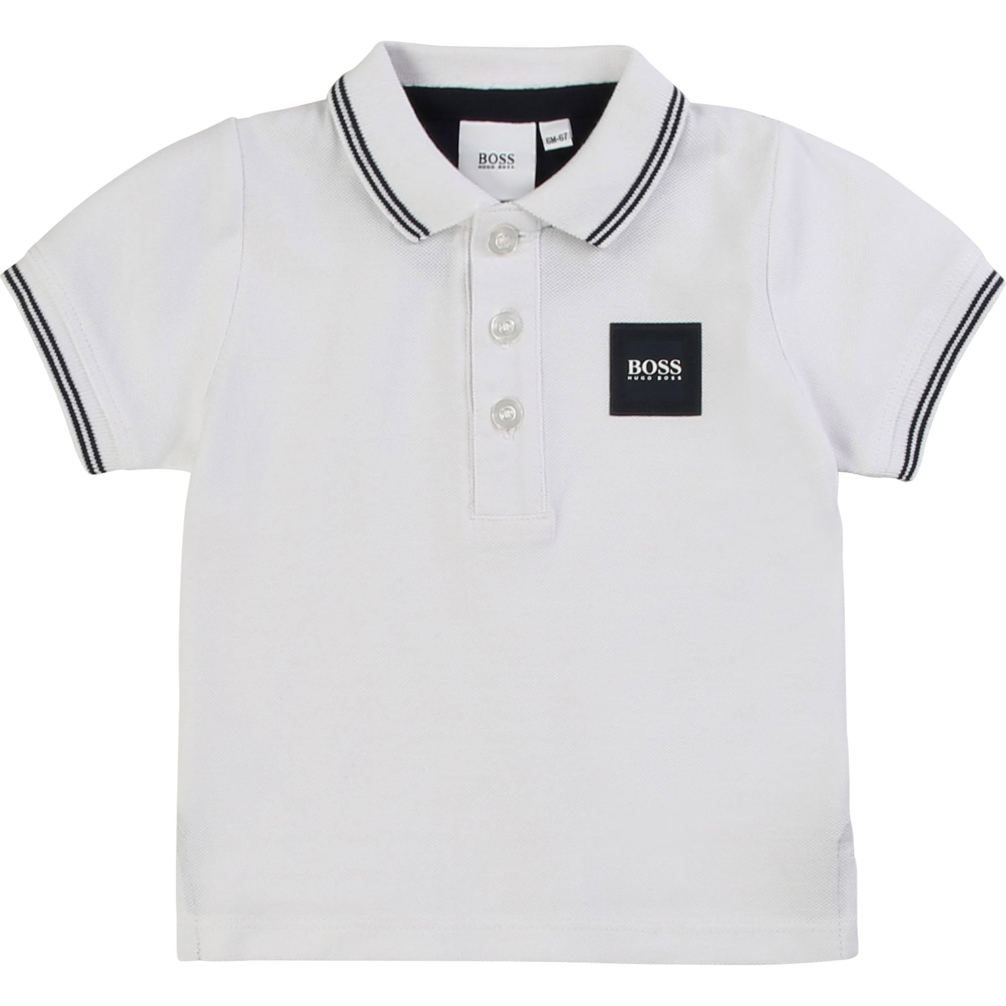 Baby Boys White Cotton Polo Shirt